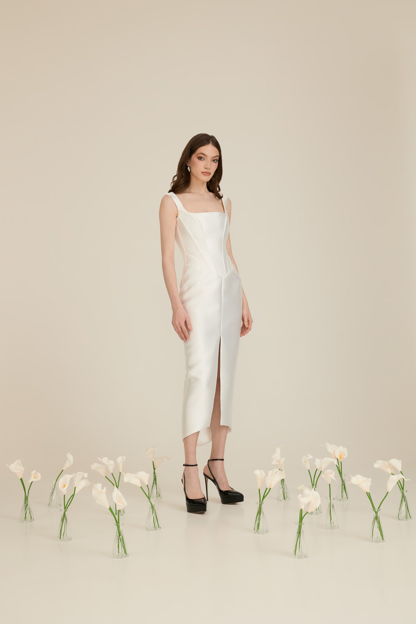 Rochie Midi cu Corset Retro