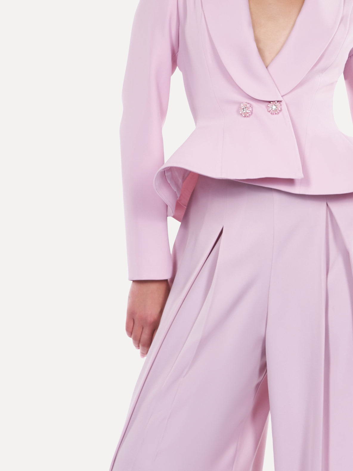 Costum elegant cu pantaloni Palazzo Araftu Couture
