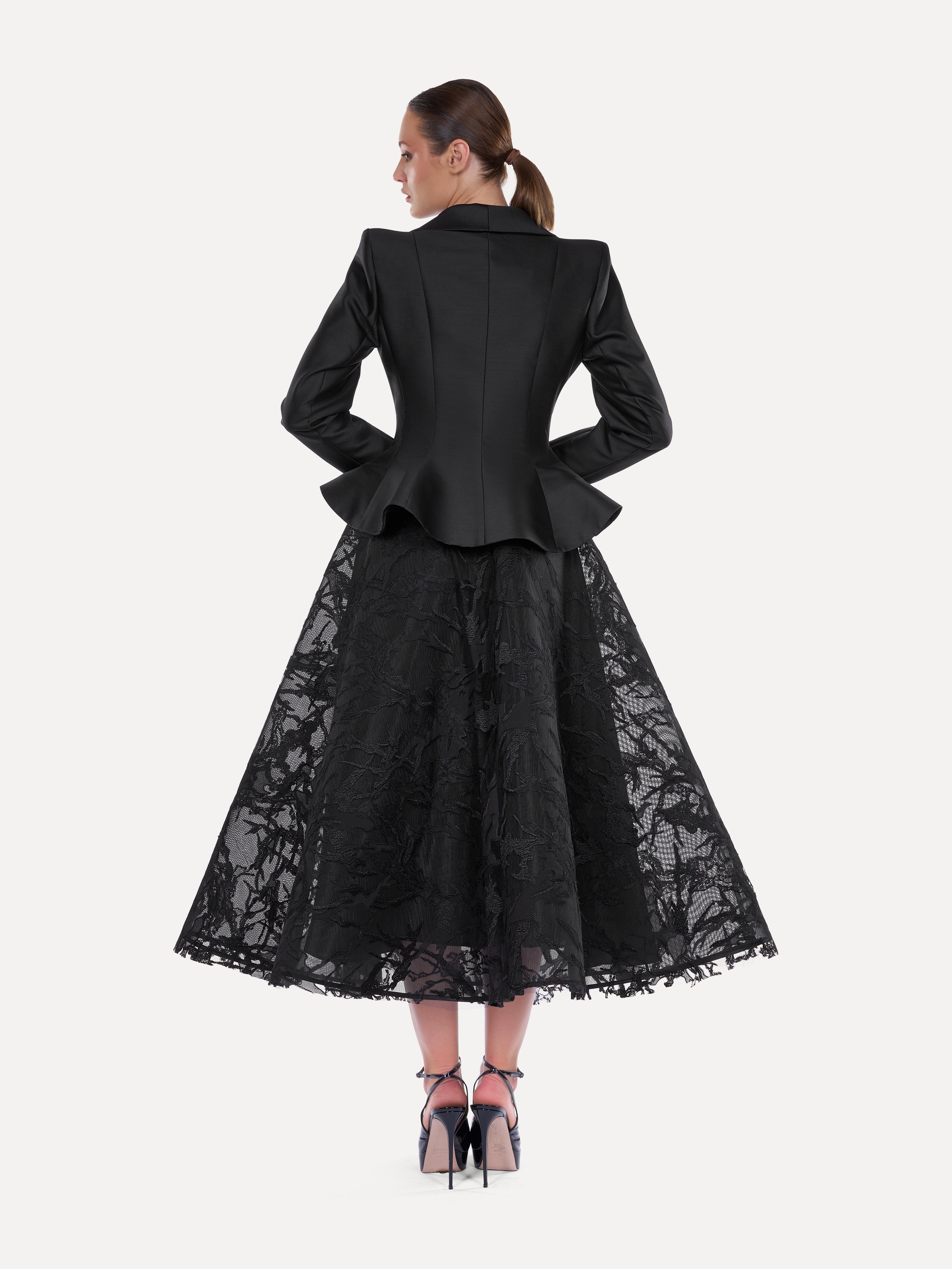 Costum cu fusta midi si sacou Araftu Couture