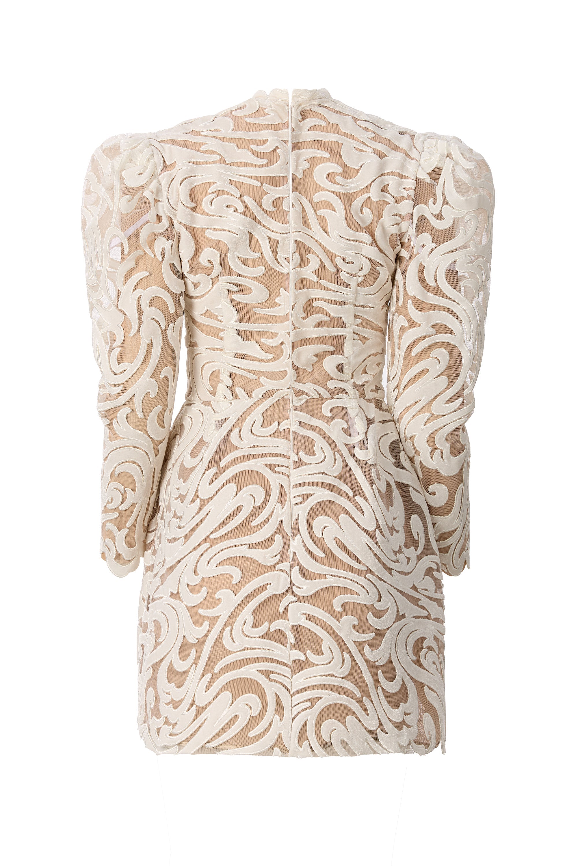 Rochie mini din catifea cu maneci bufante Araftu Couture