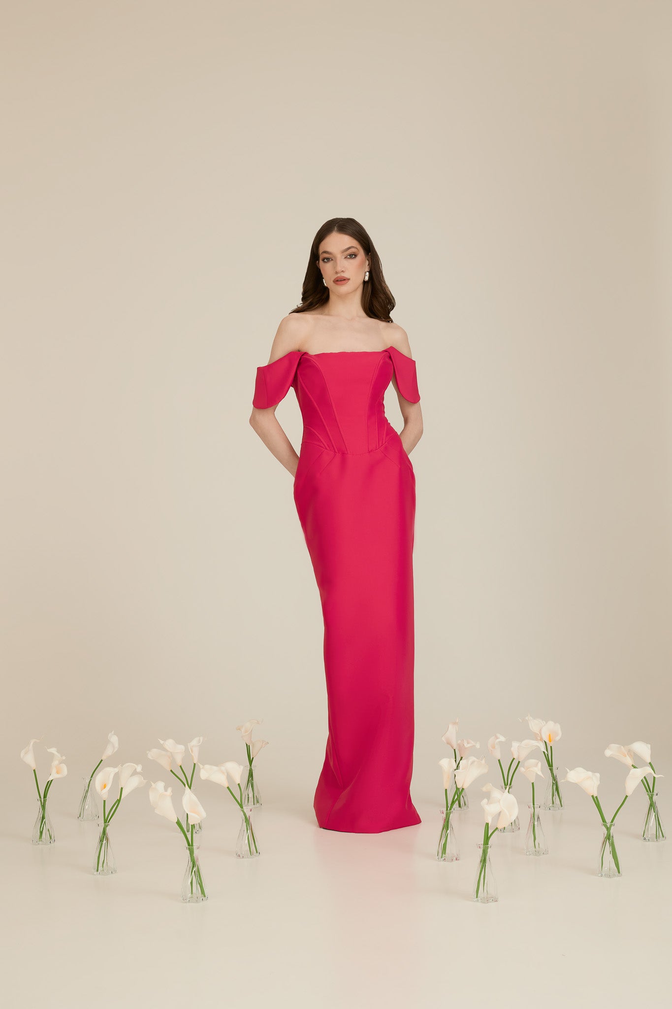 Rochie Lunga cu Corset Retro