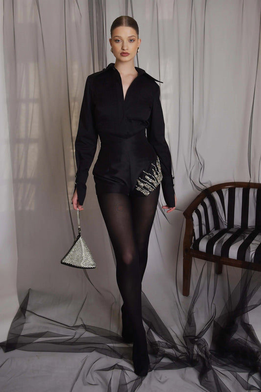 Pantalon scurt cu aplicatii - Araftu Couture