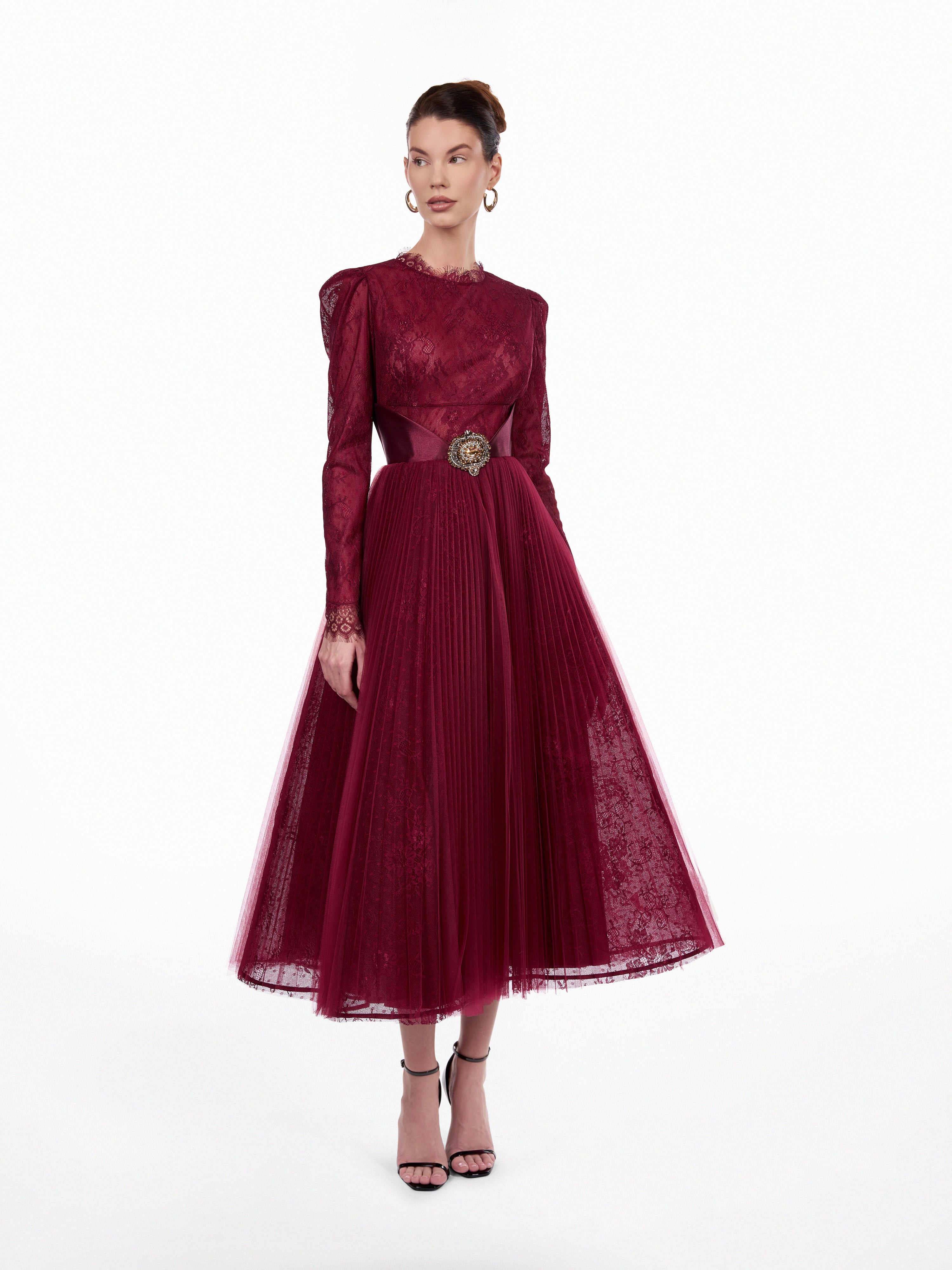 Rochie midi din dantela Araftu Couture