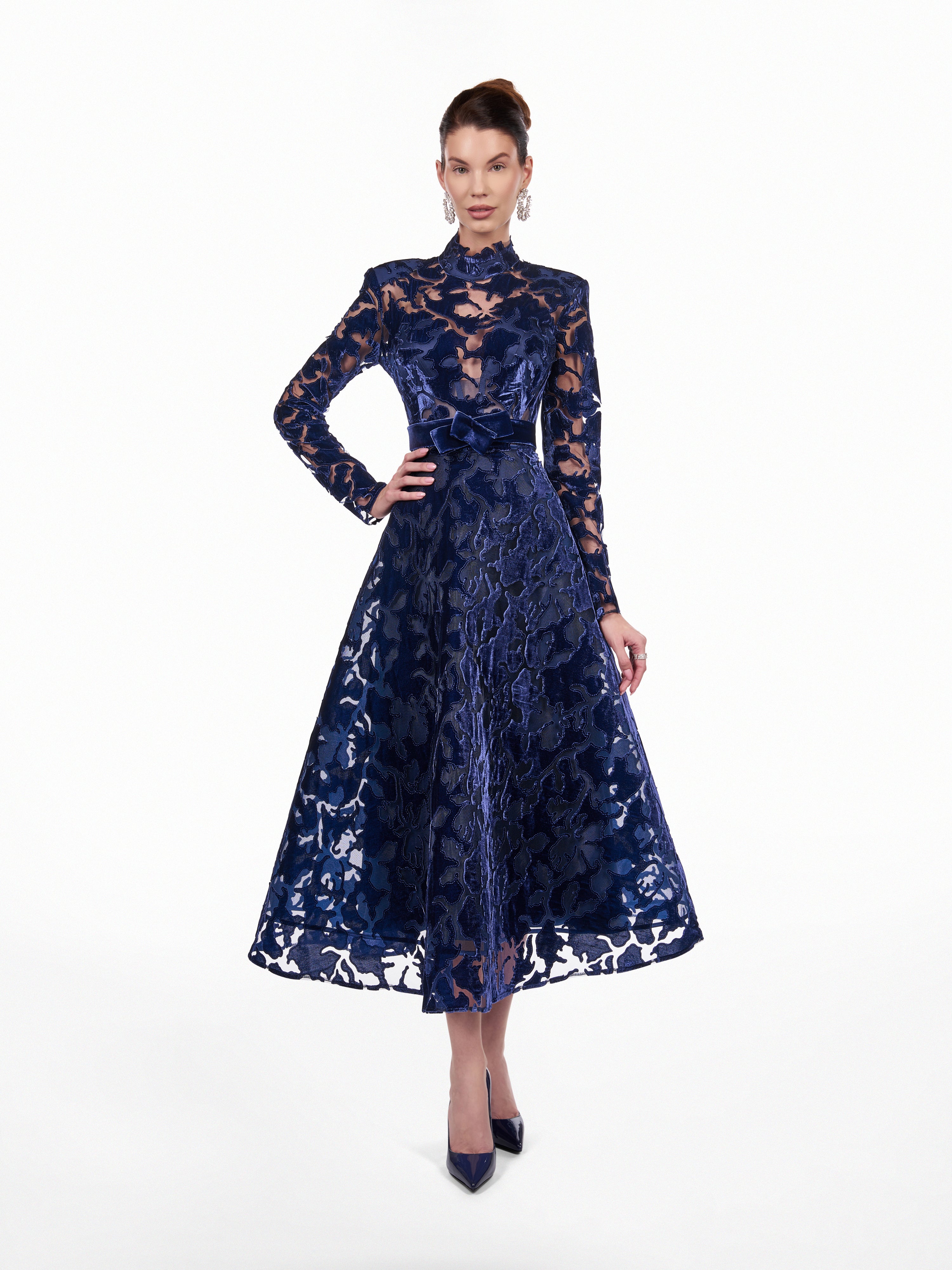 Rochie midi clos din catifea Araftu Couture