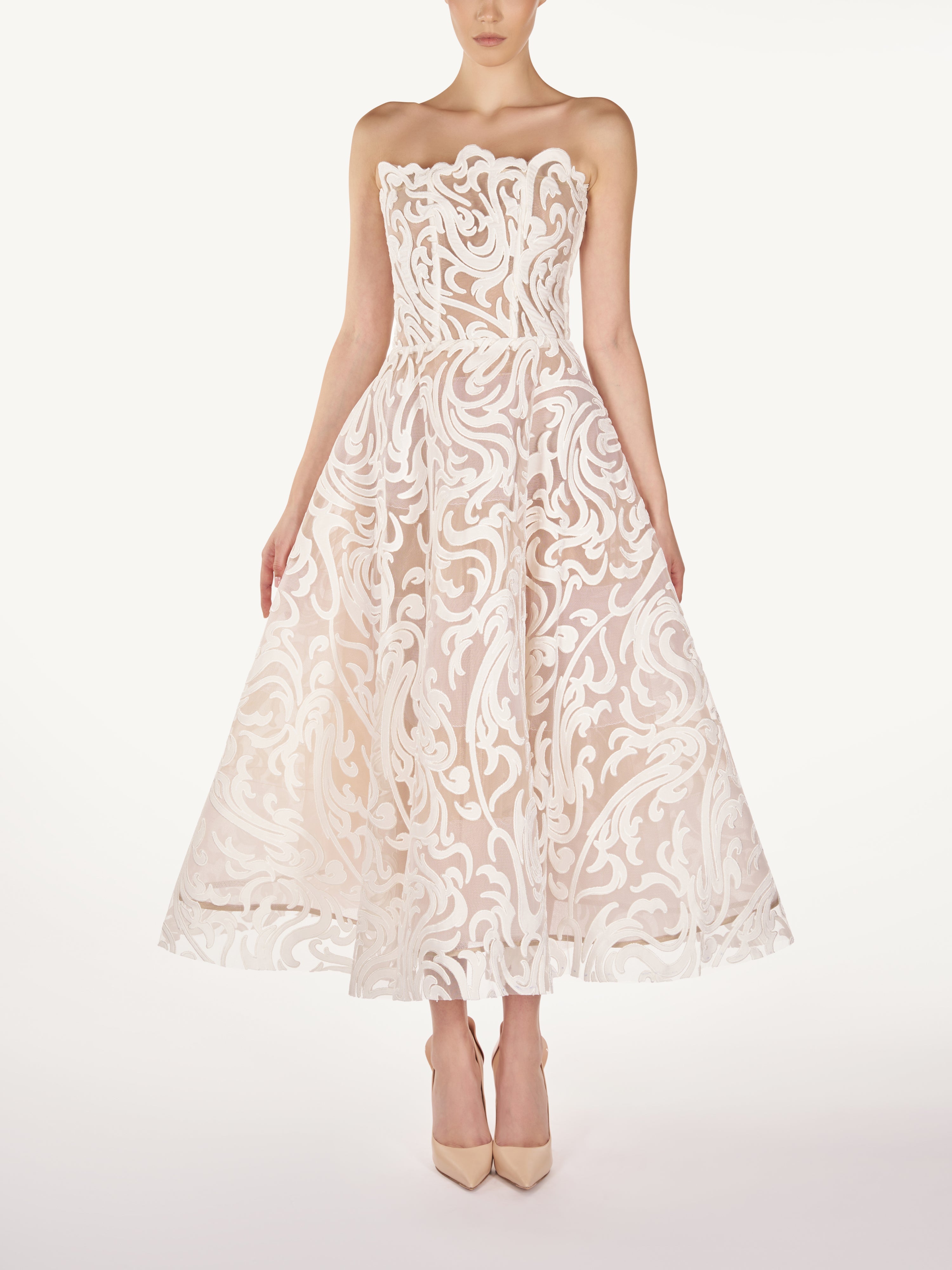 LASER CUT VELVET MIDI DRESS Araftu Couture