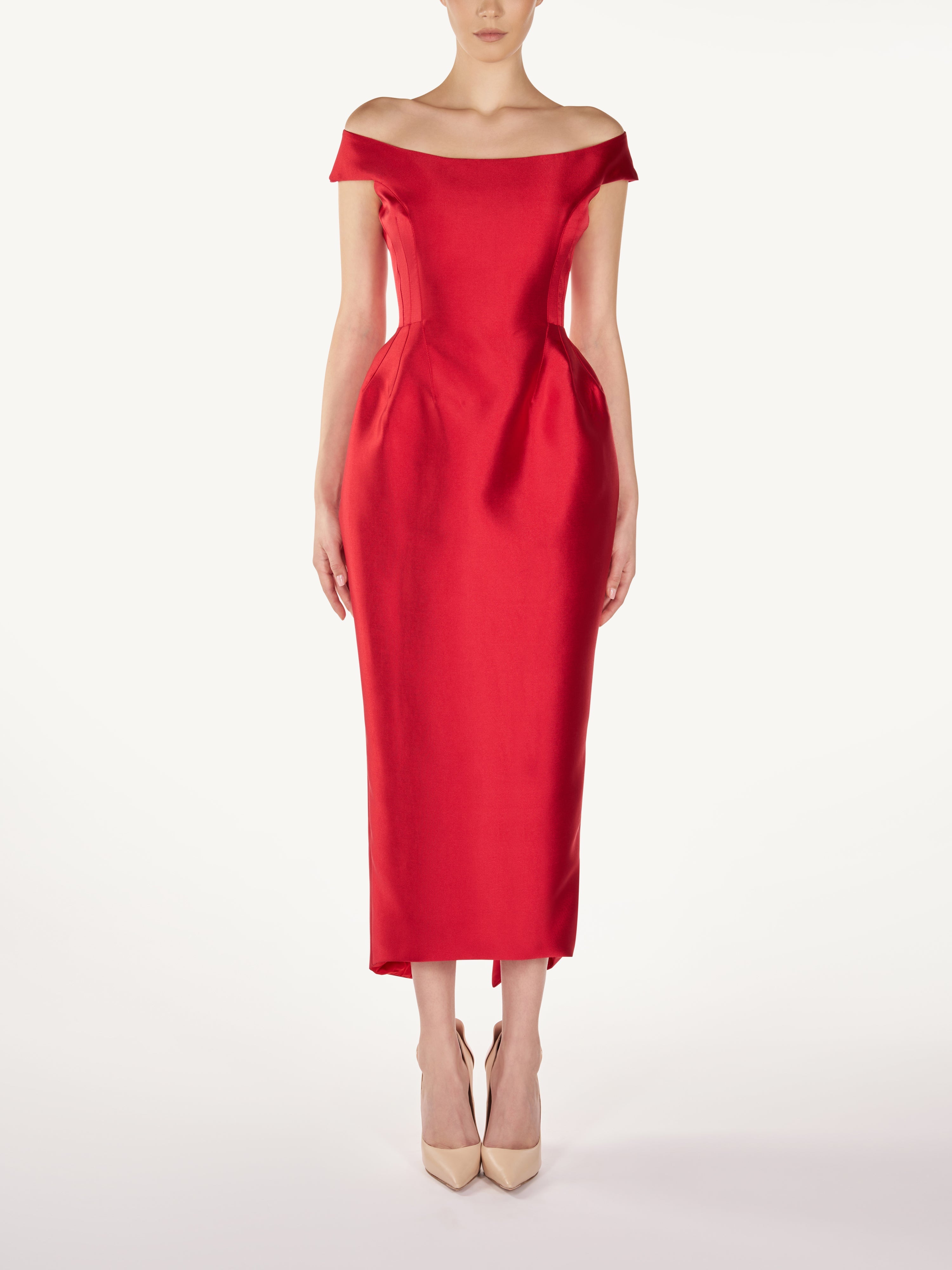 OFF SHOLDER MIDI DRESS Araftu Couture