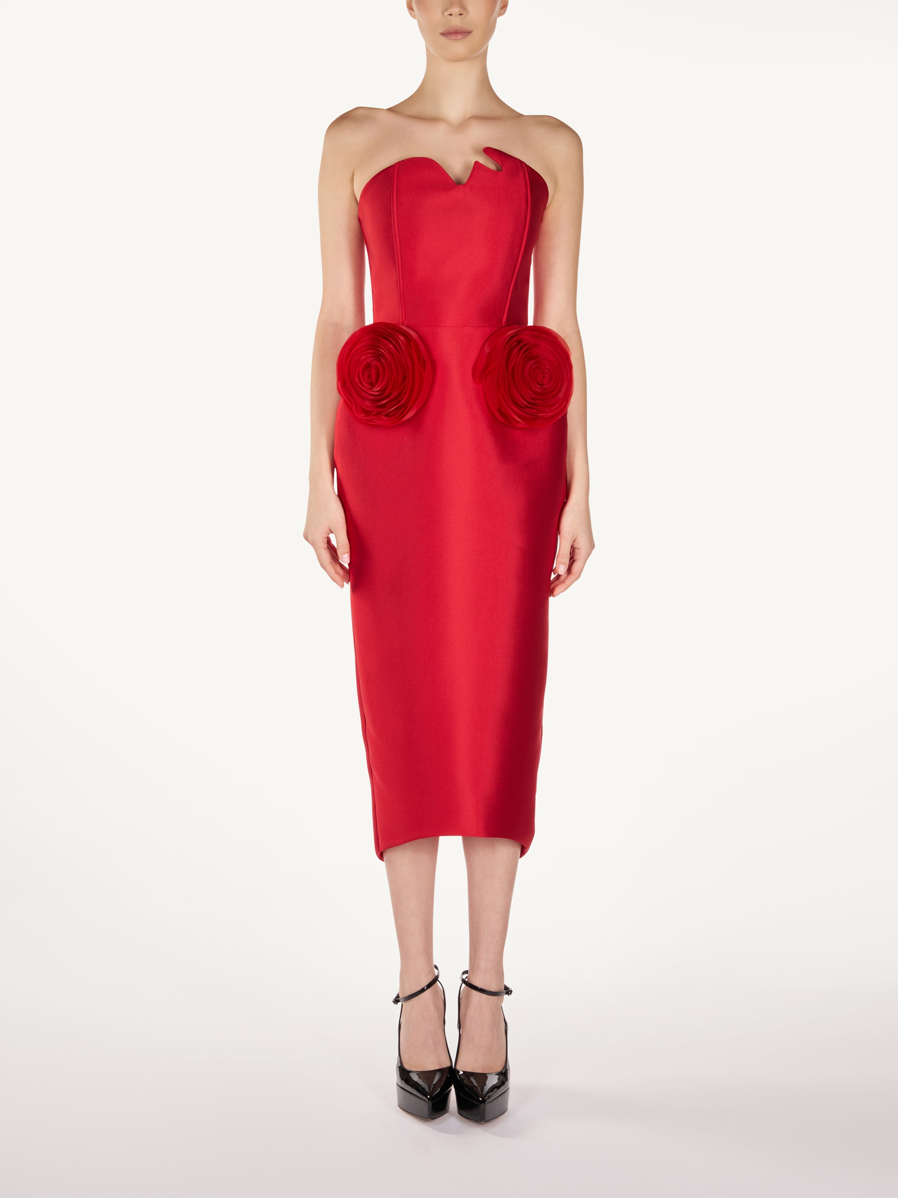 ROSE EMBELLISHED MIDI DRESS Araftu Couture