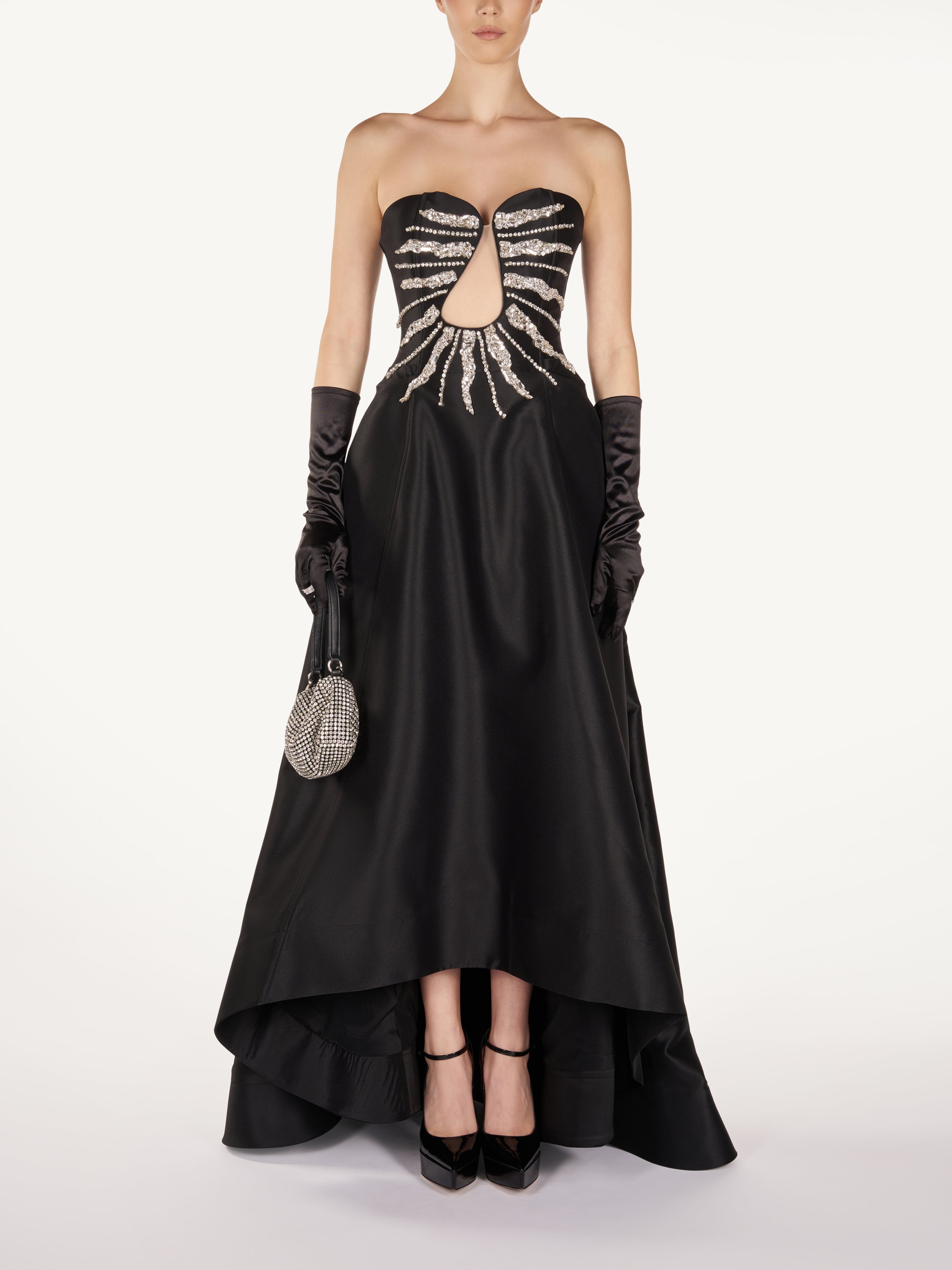 RED CARPET DRESS WITH CRYSTALS Araftu Couture