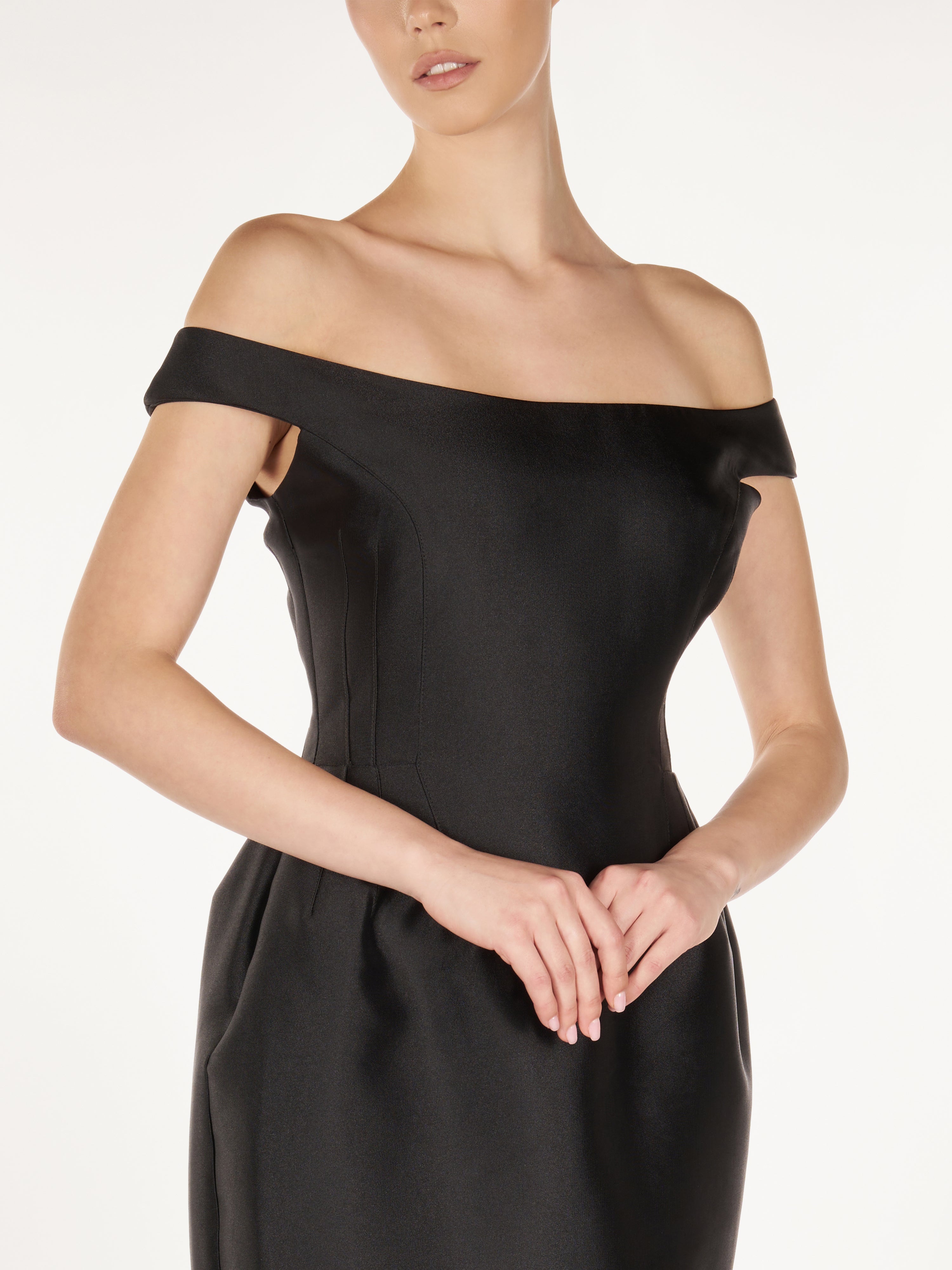 OFF SHOLDER MIDI DRESS WITH BEADS Araftu Couture