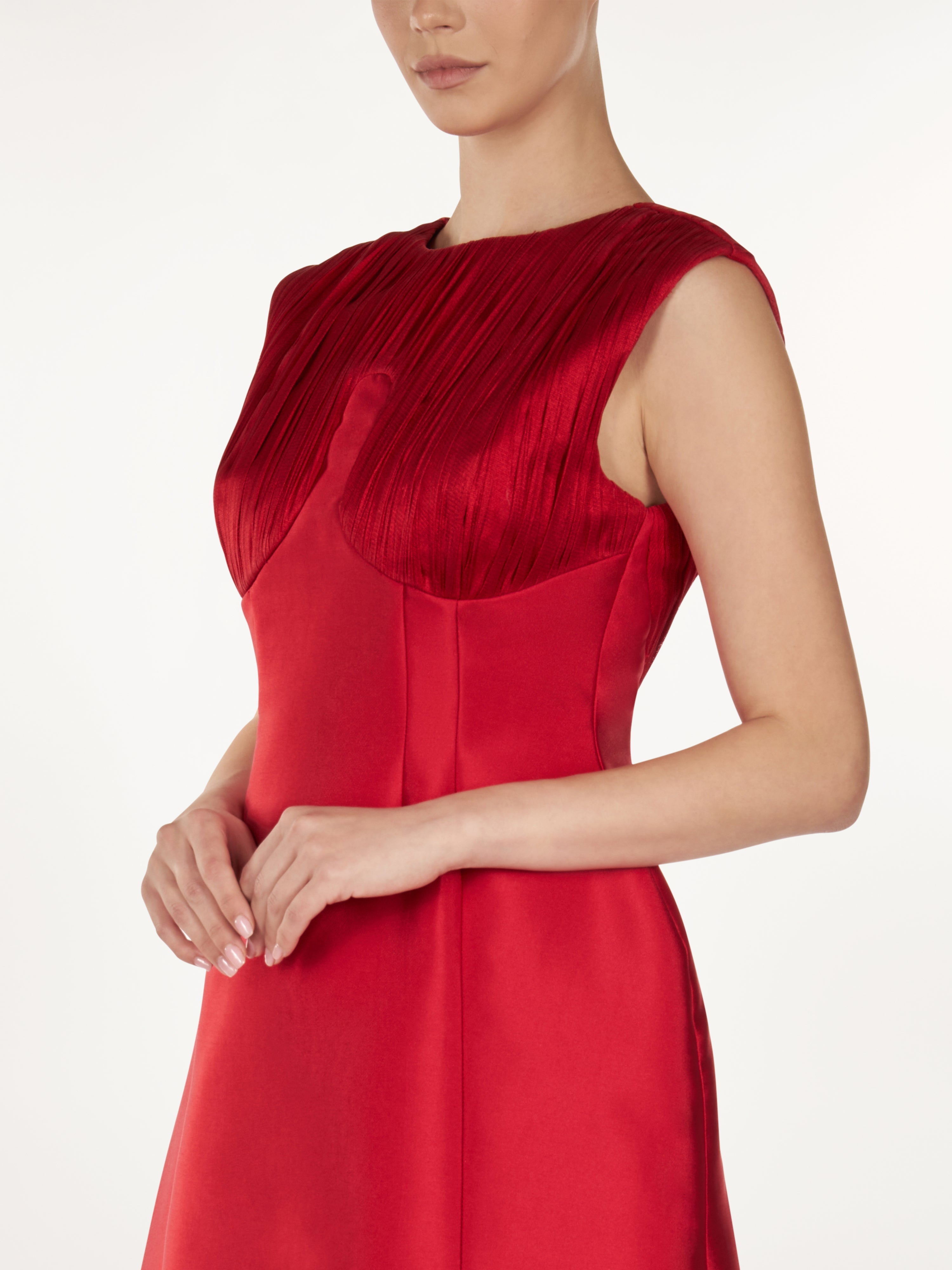 TAFETTA MINI DRESS WITH SILK TULLE Araftu Couture