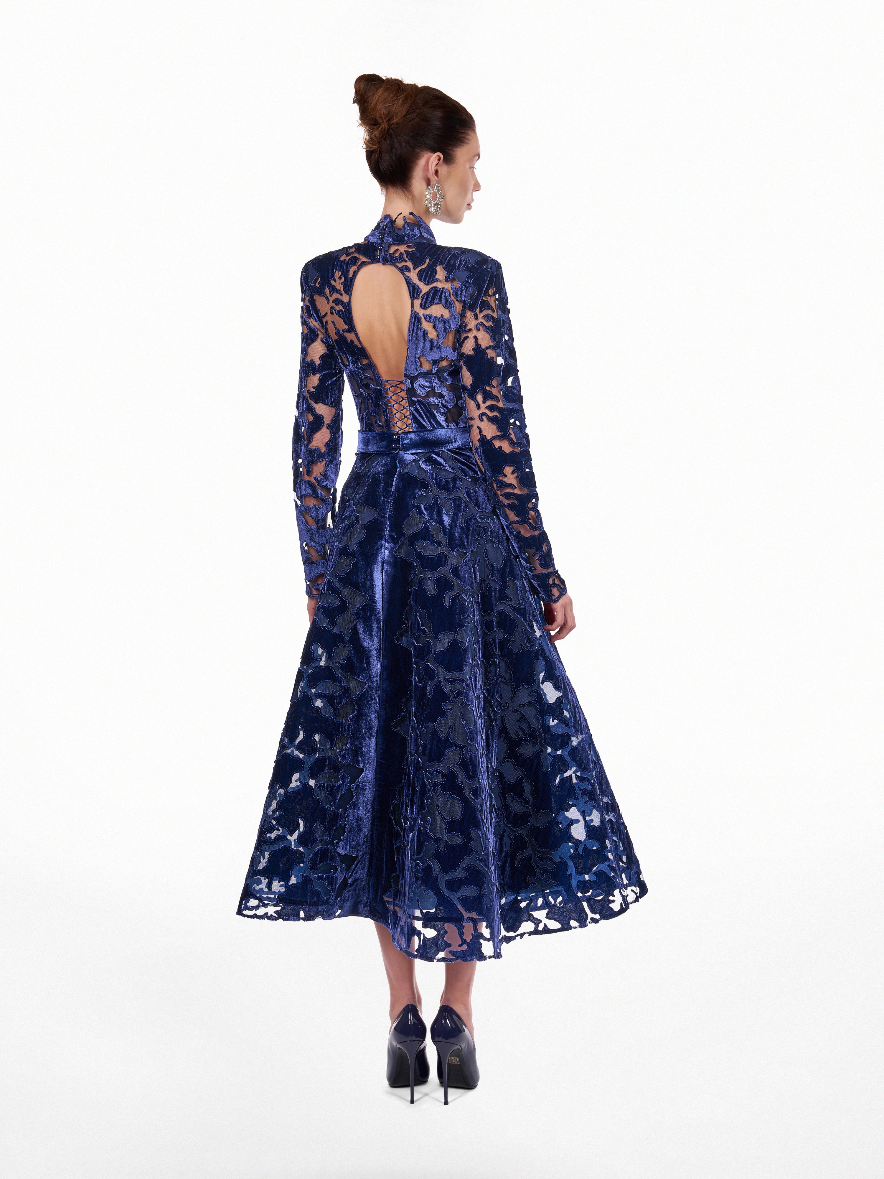 Rochie midi clos din catifea Araftu Couture