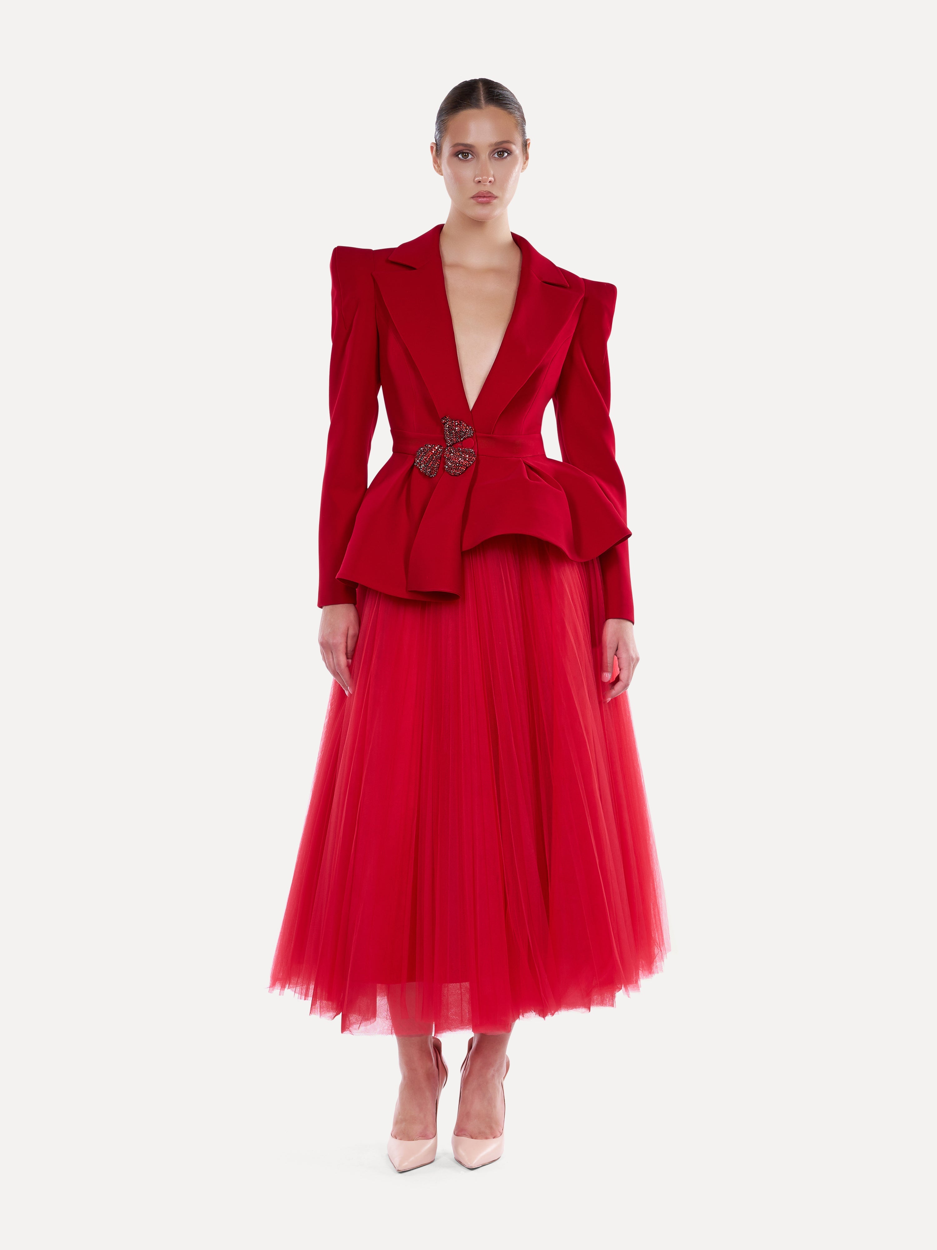 Peplum embellished skirt tulle  Araftu Couture