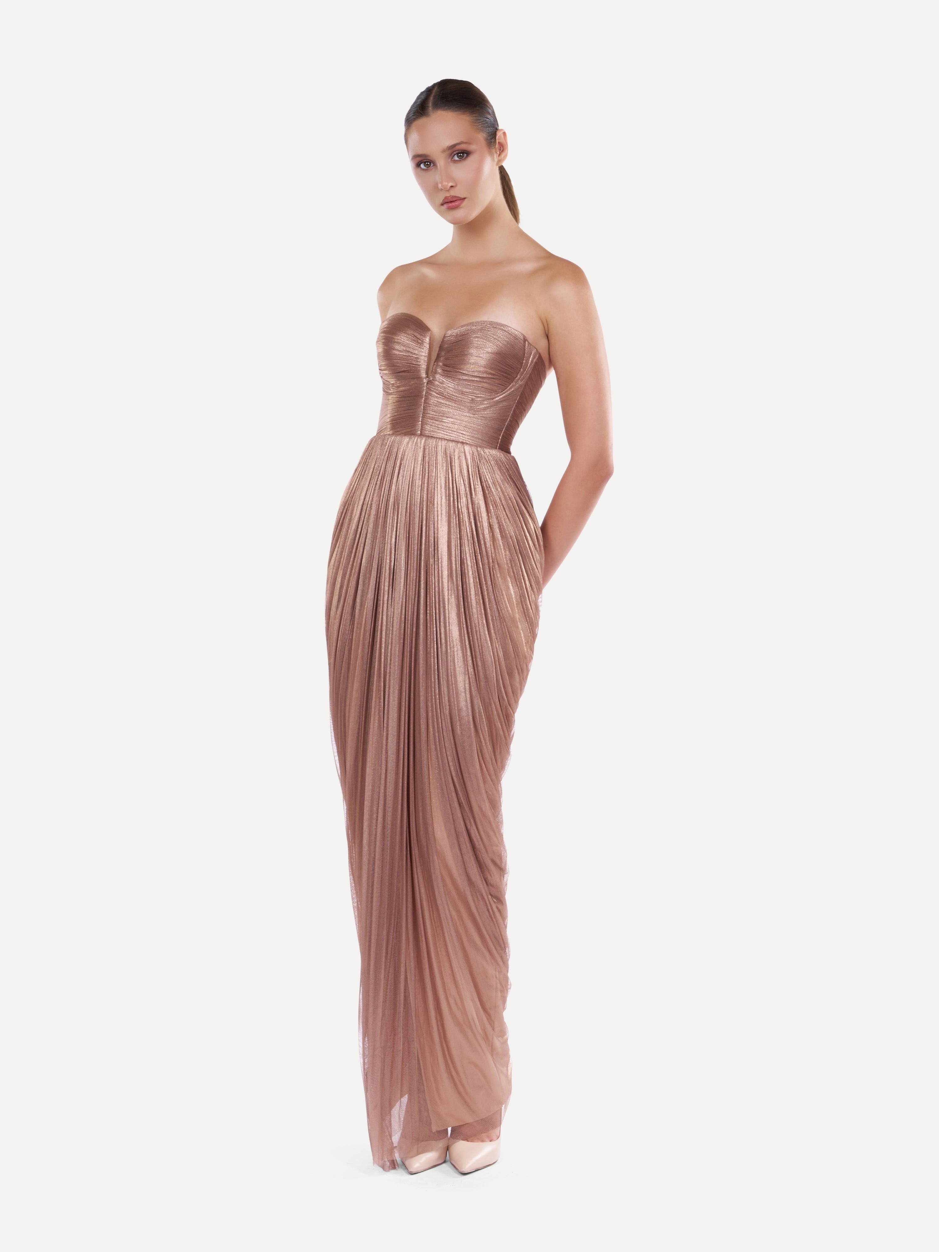 Rochie midi din tulle de matase  Araftu Couture