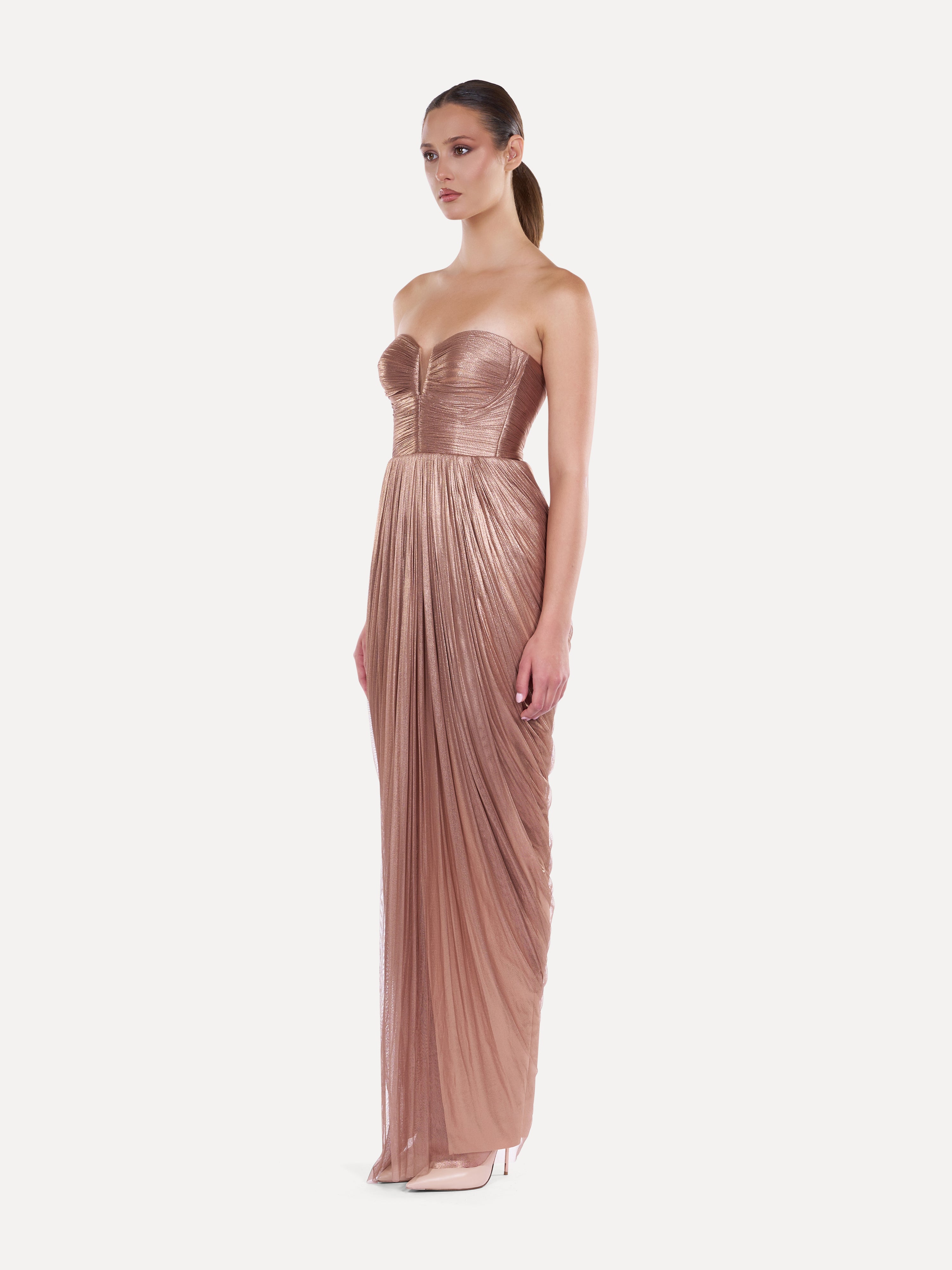 Rochie midi din tulle de matase  Araftu Couture