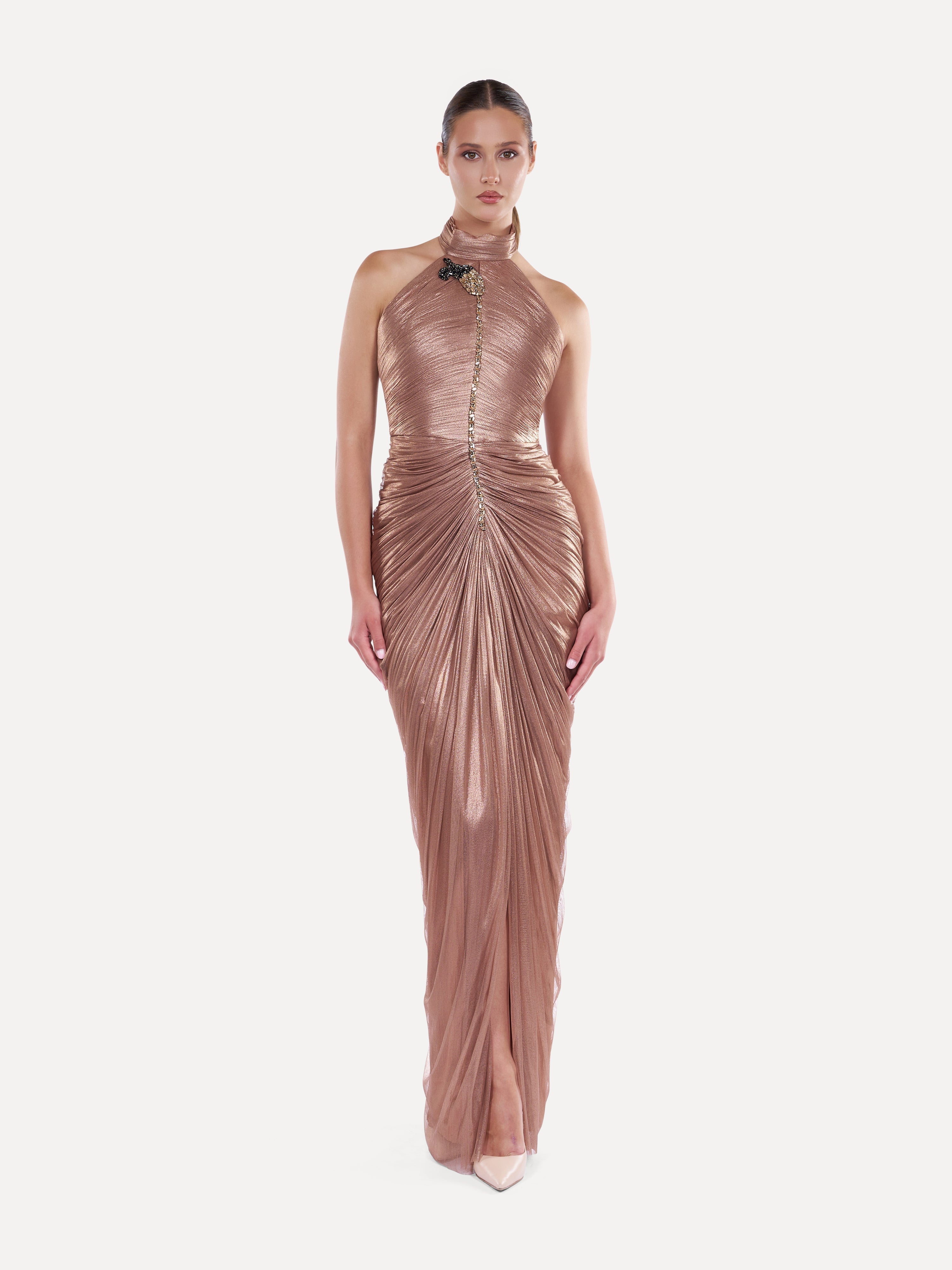 Rochie fronsata din tulle de matase  Araftu Couture
