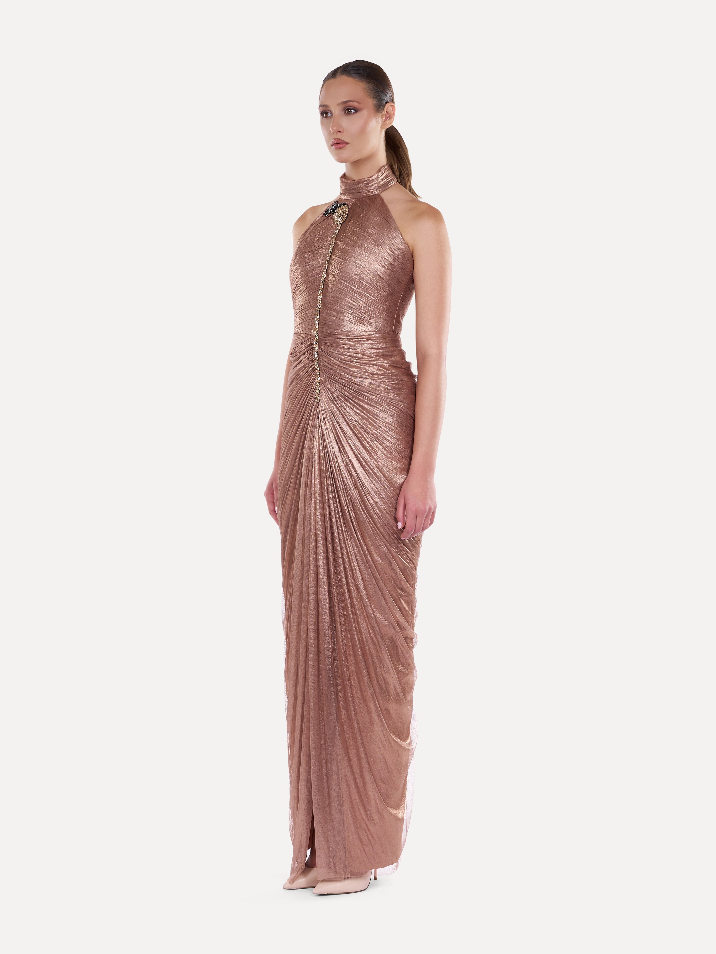 Rochie fronsata din tulle de matase  Araftu Couture
