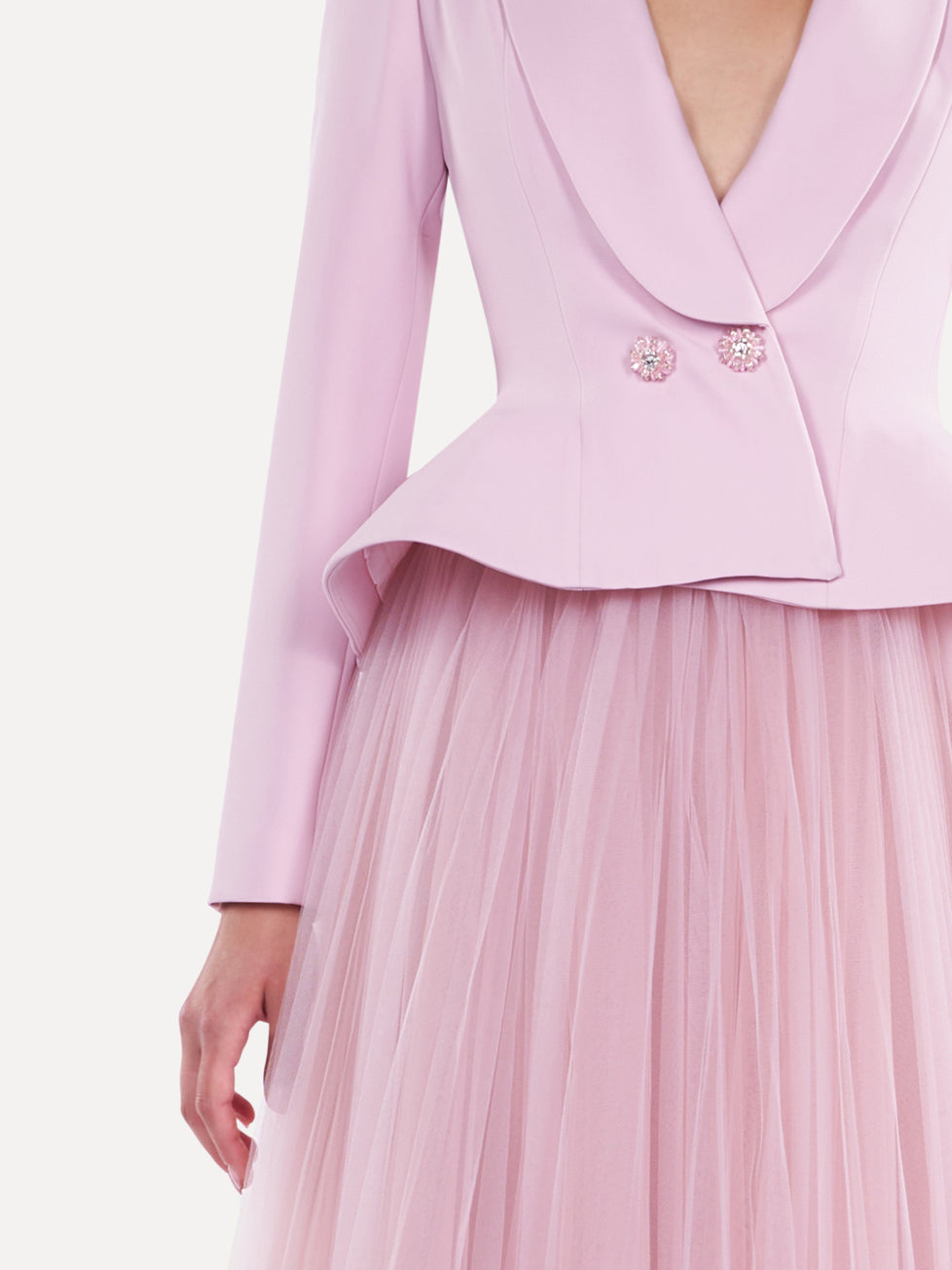 Costum elegant cu fusta midi din tulle  Araftu Couture