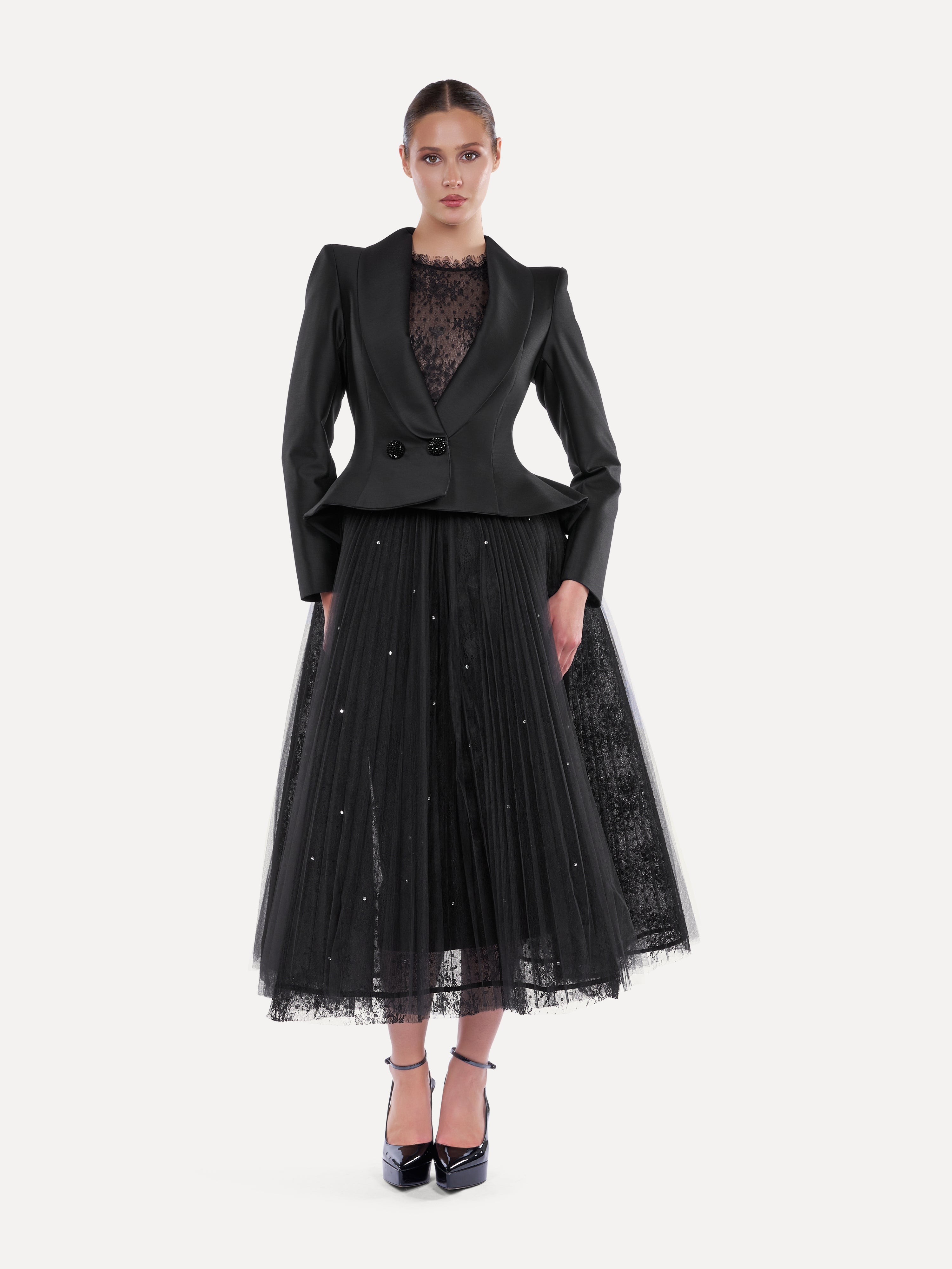 Costum elegant cu guler sal  Araftu Couture