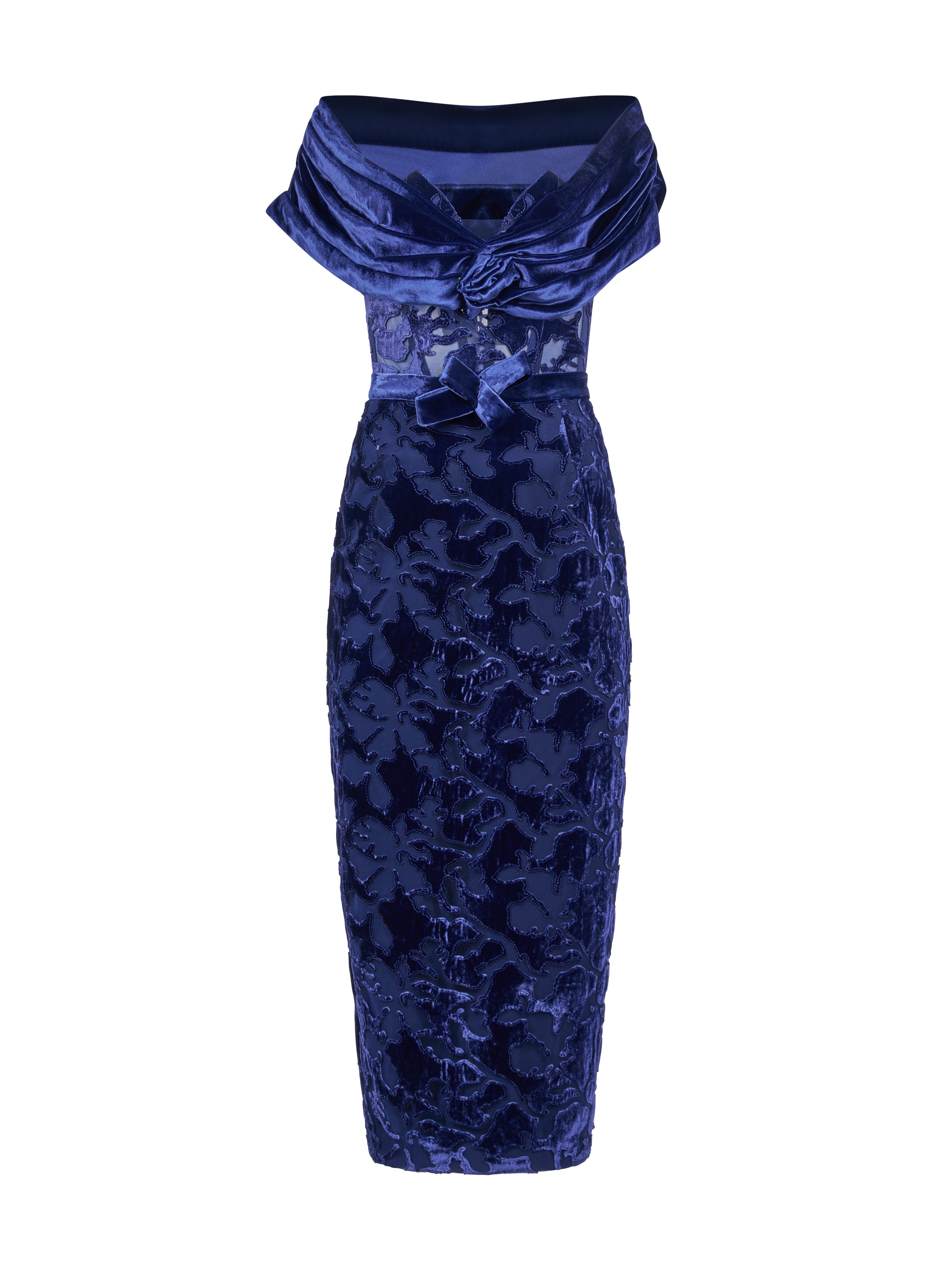 Rochie midi pe umeri din catifea  Araftu Couture