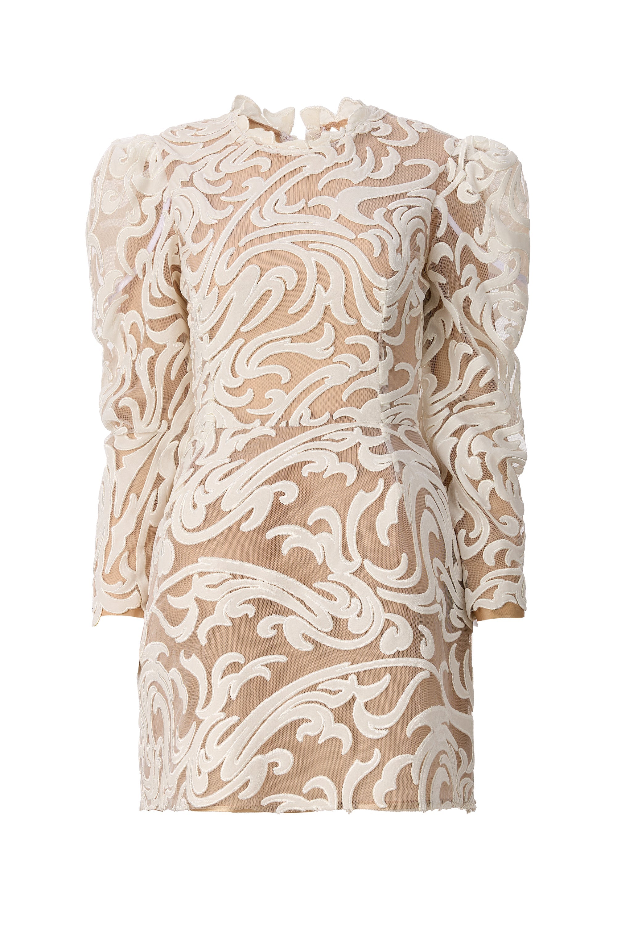 Rochie mini din catifea cu maneci bufante  Araftu Couture