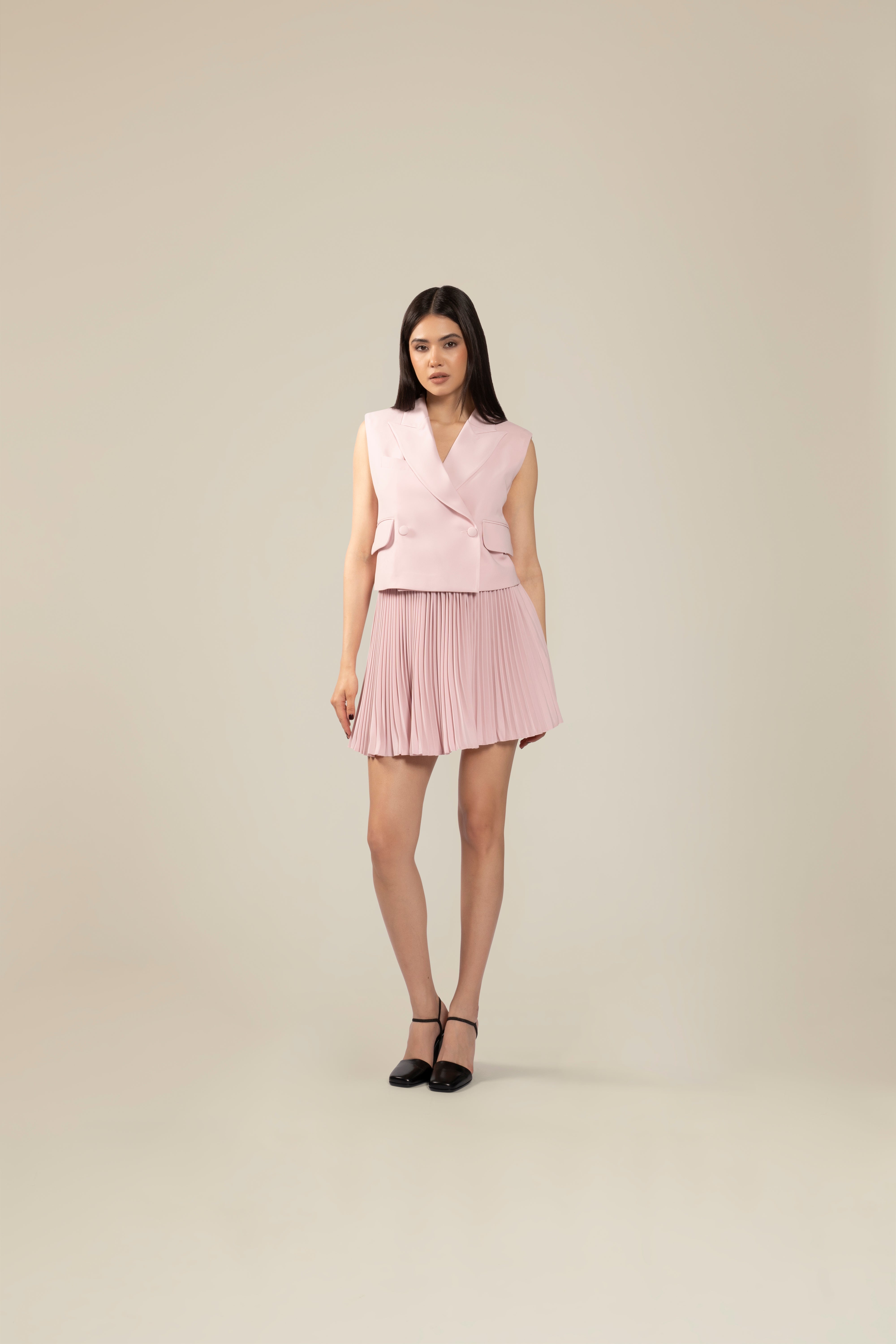 Costum casual cu fusta plisata  Araftu Couture