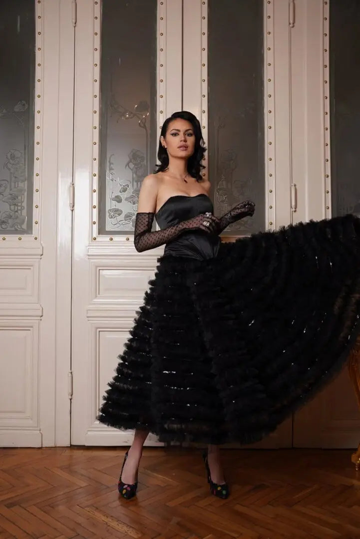 Fustă de tulle cu volane  Araftu Couture