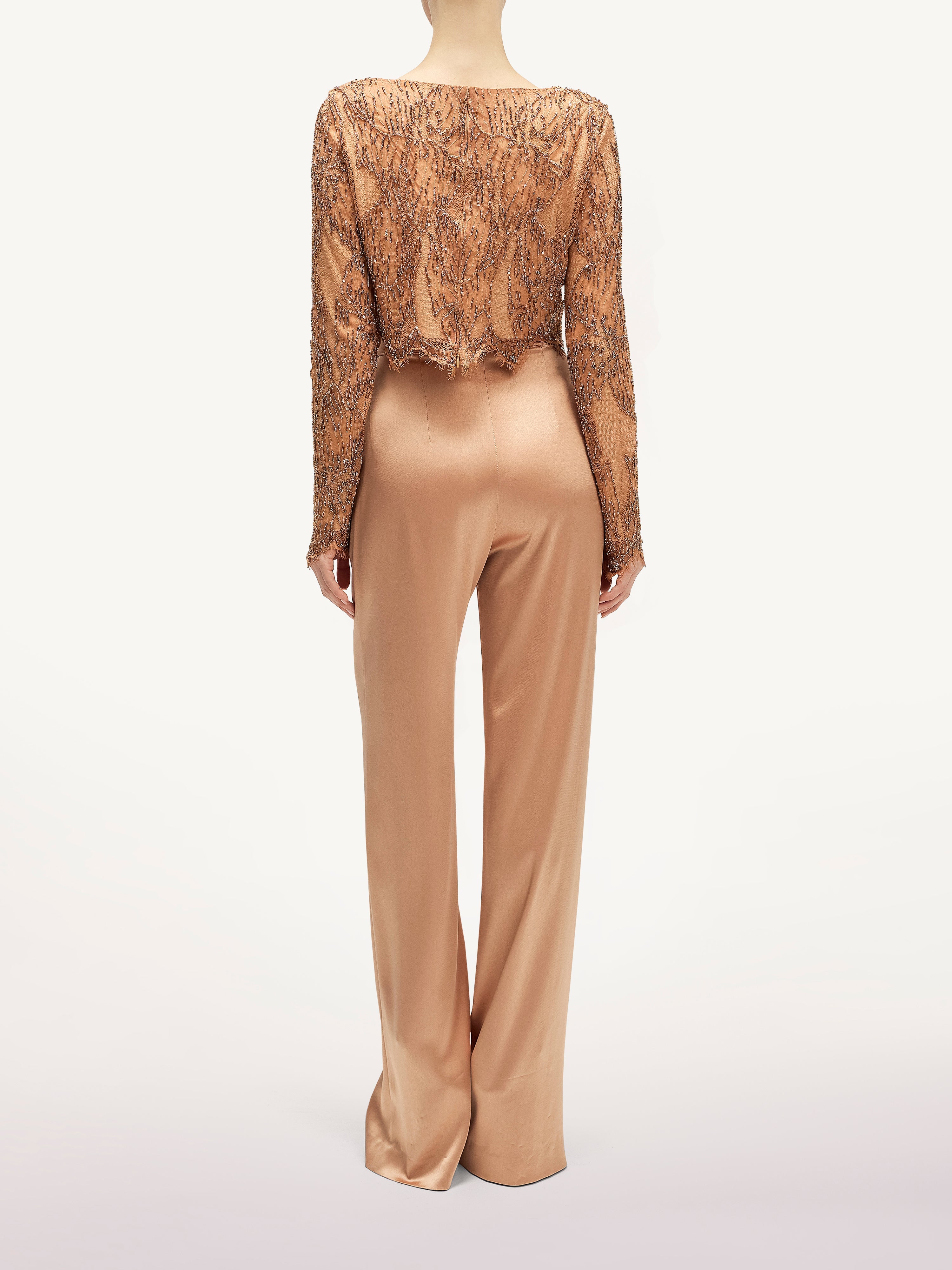 Costum cu Bluza Crop din Dantela  Araftu Couture