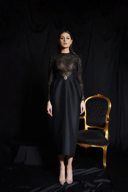 Rochie cocktail cu dantelă  Araftu Couture