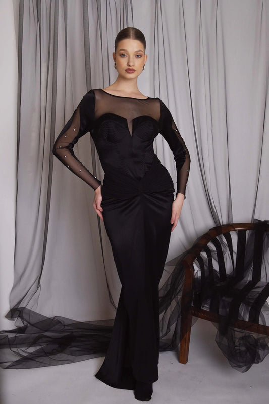 Rochie de seara cu trena si corset  Araftu Couture