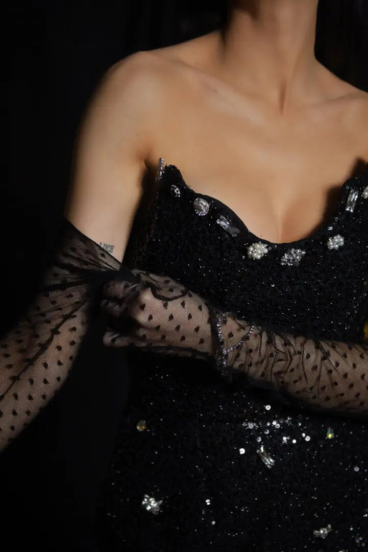 Rochie de seară mini din paiete - Araftu Couture