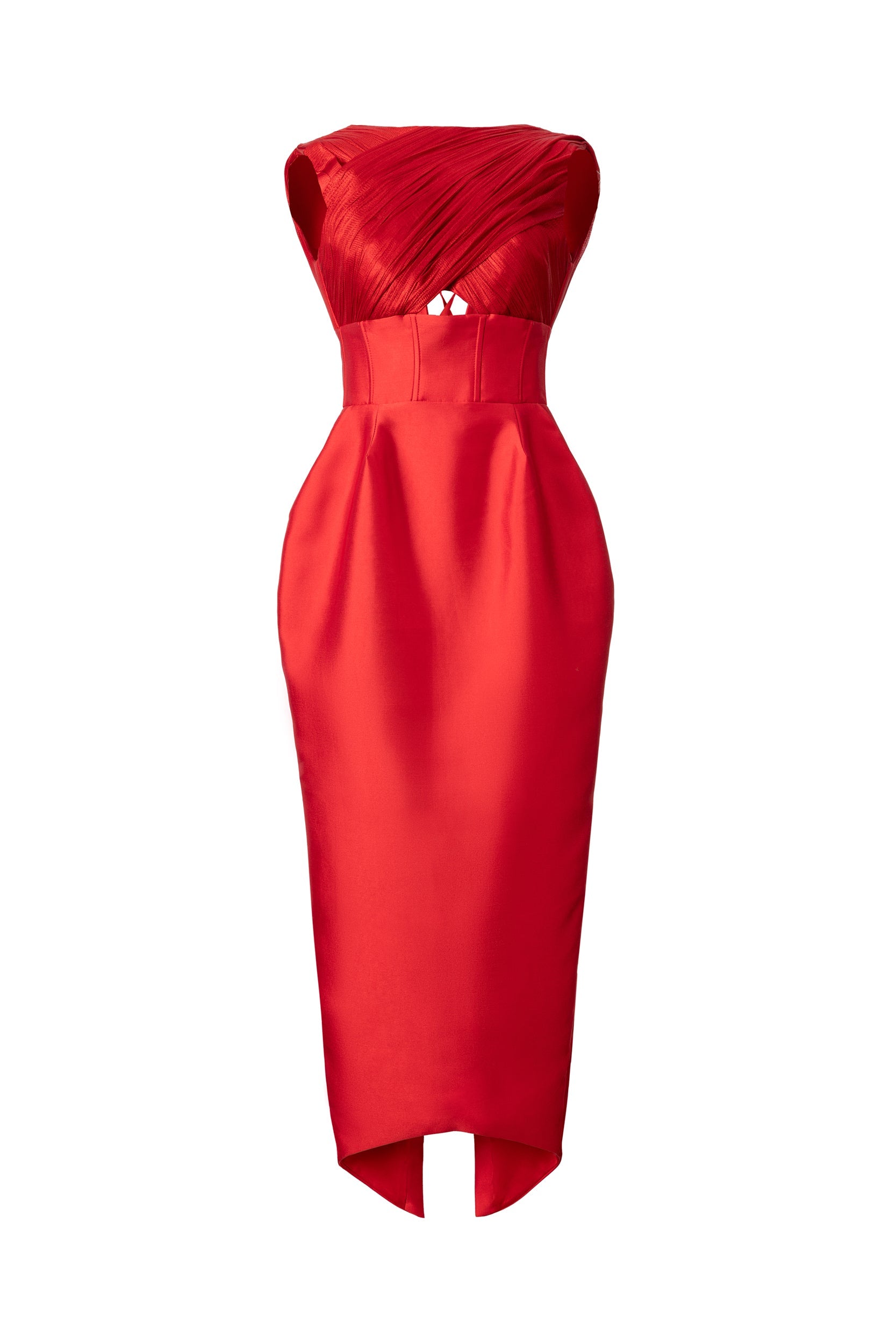 DRAPED TOP BALOON MIDI DRESS  Araftu Couture