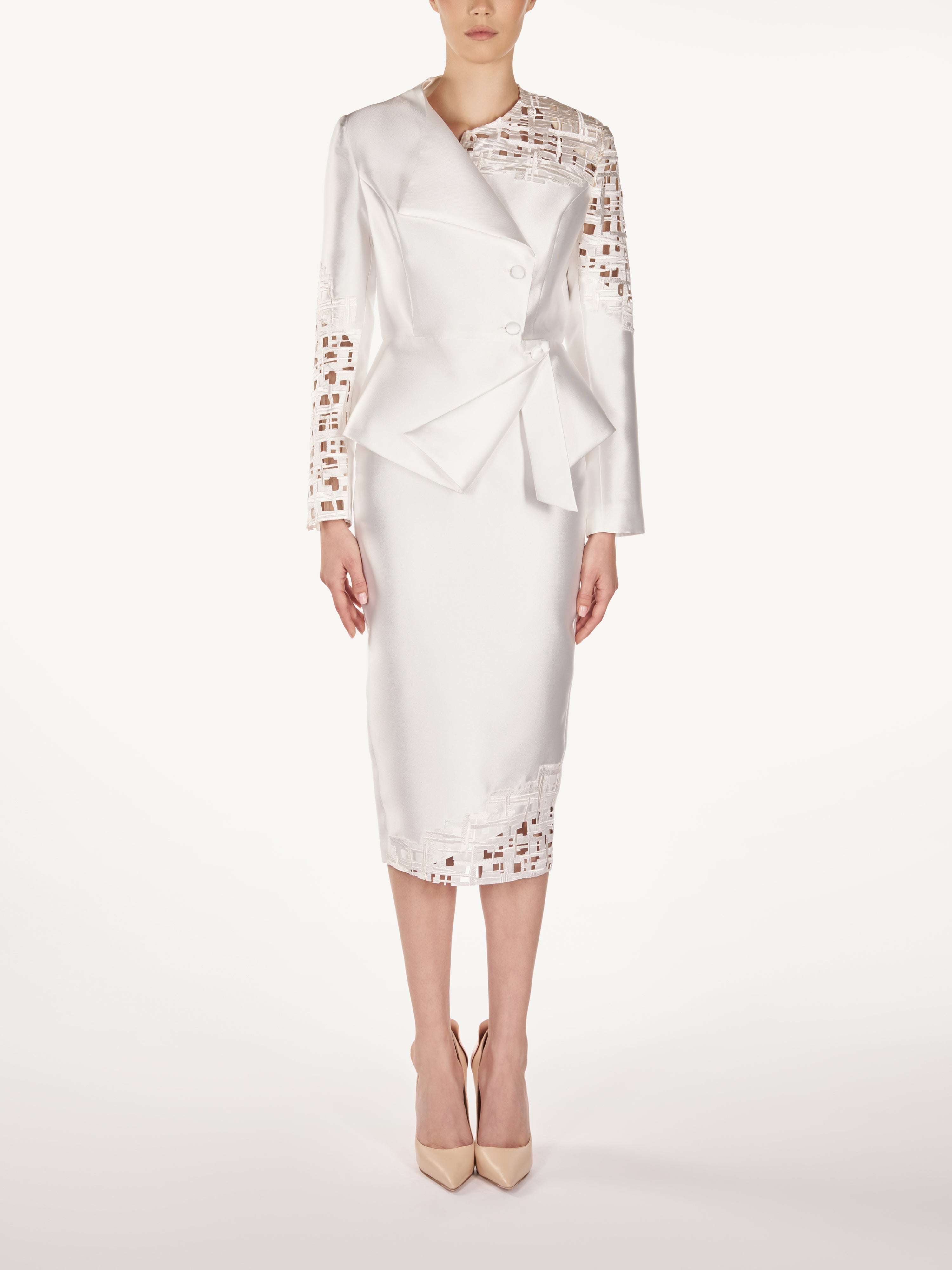 LASER CUT TAFETTA SUIT  Araftu Couture