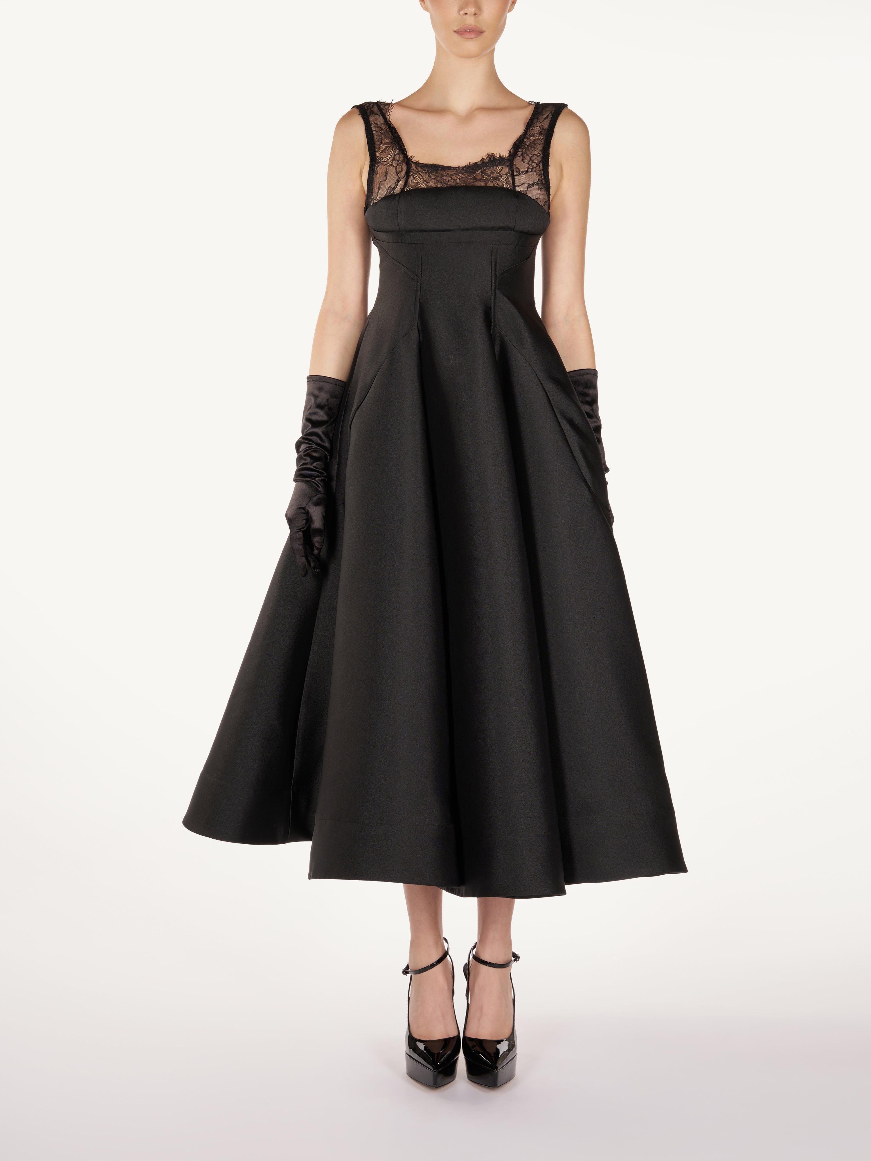 RETRO MIDI DRESS WITH LACE STRAPS  Araftu Couture