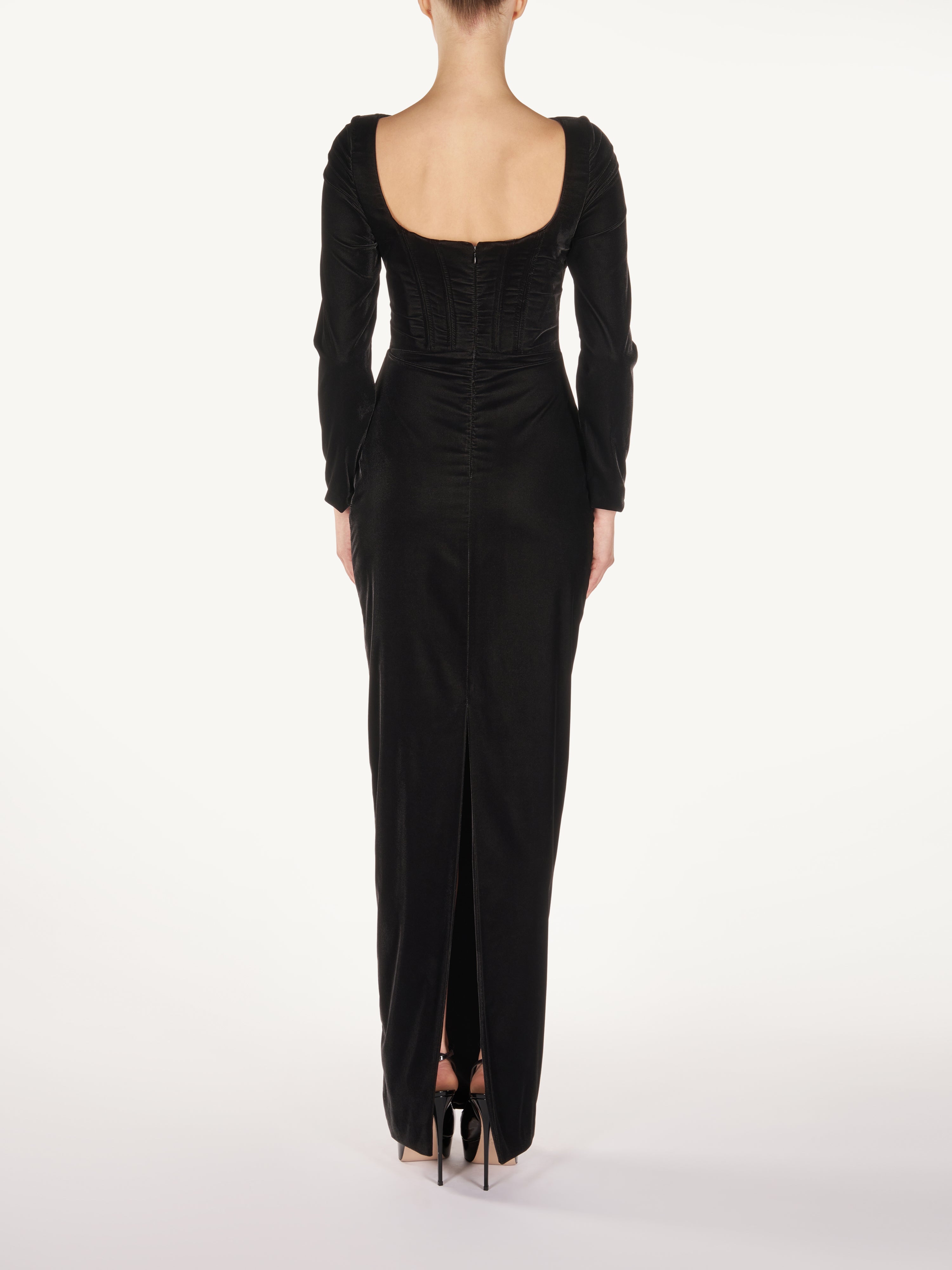 VELVET GOWN WITH CORSET DETAIL  Araftu Couture