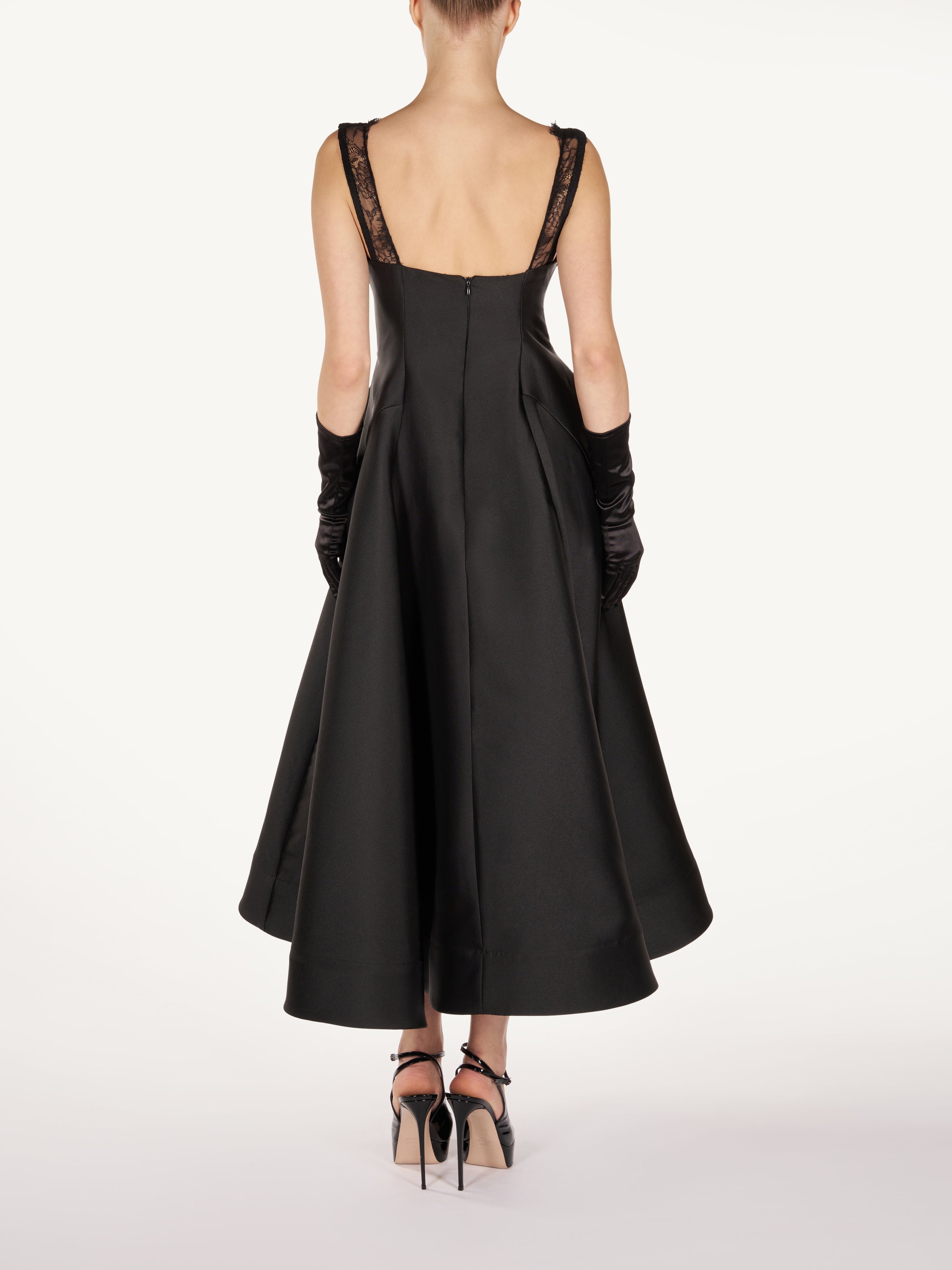 RETRO MIDI DRESS WITH LACE STRAPS  Araftu Couture