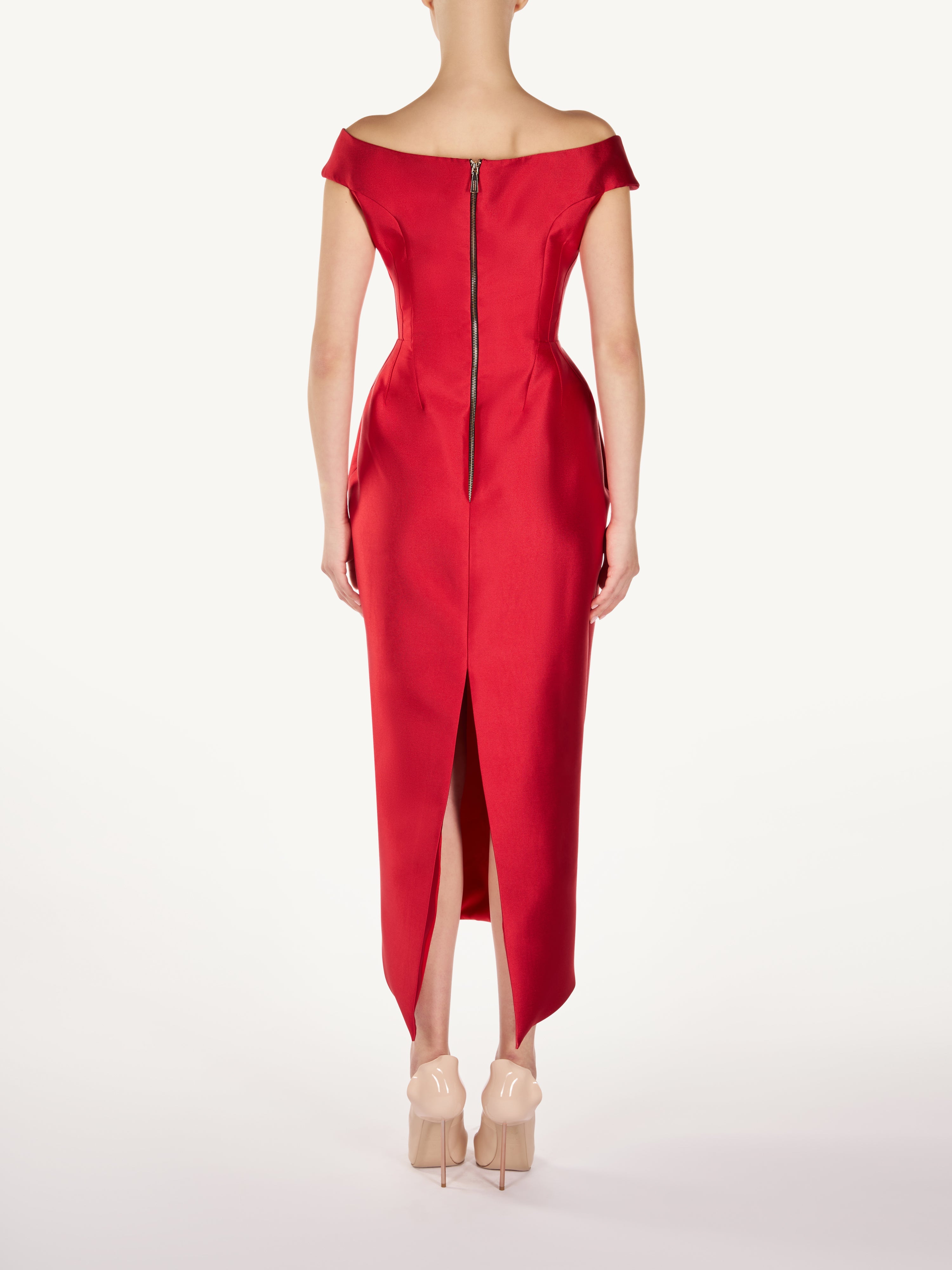 OFF SHOLDER MIDI DRESS  Araftu Couture