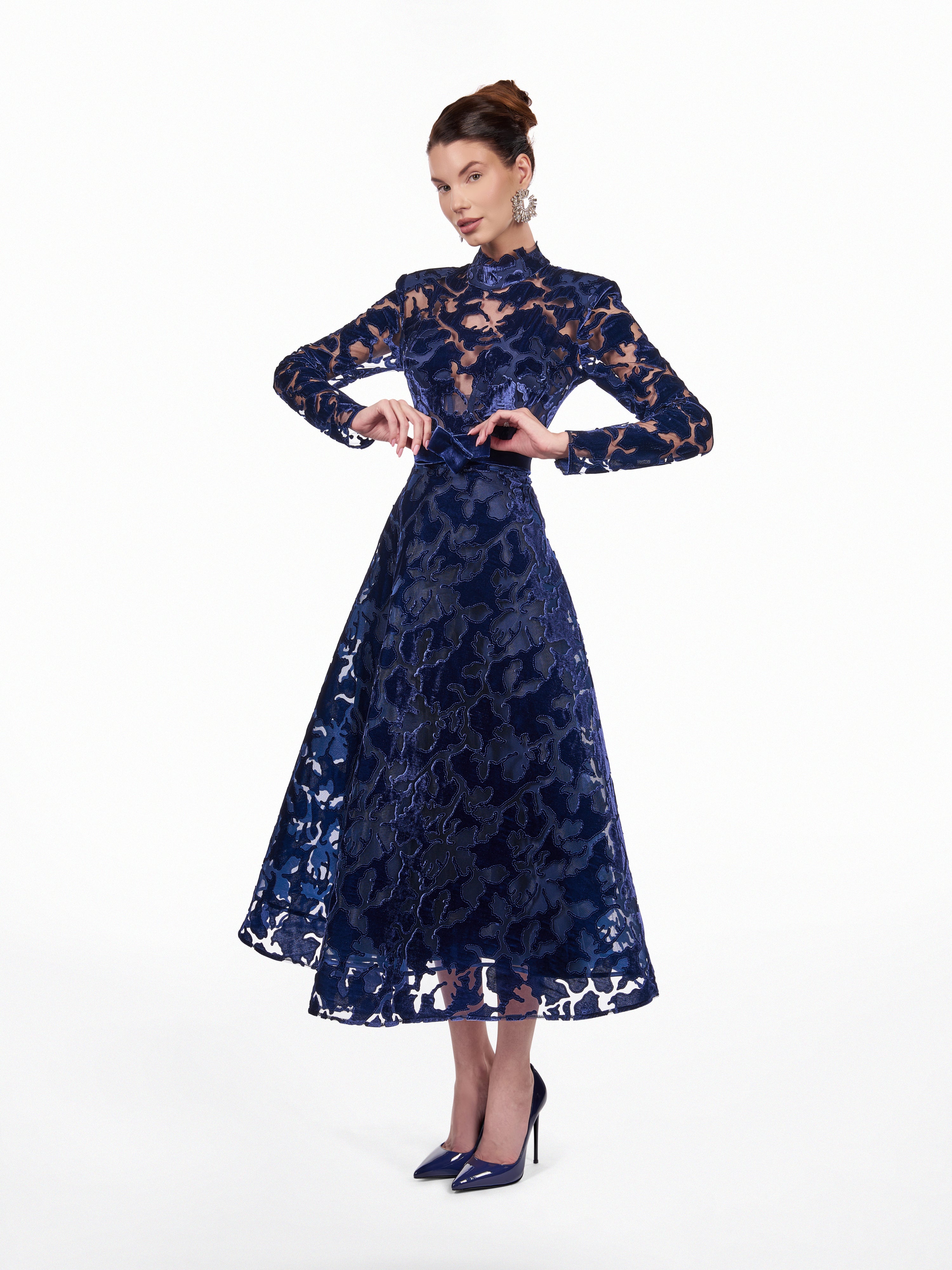 Rochie midi clos din catifea  Araftu Couture