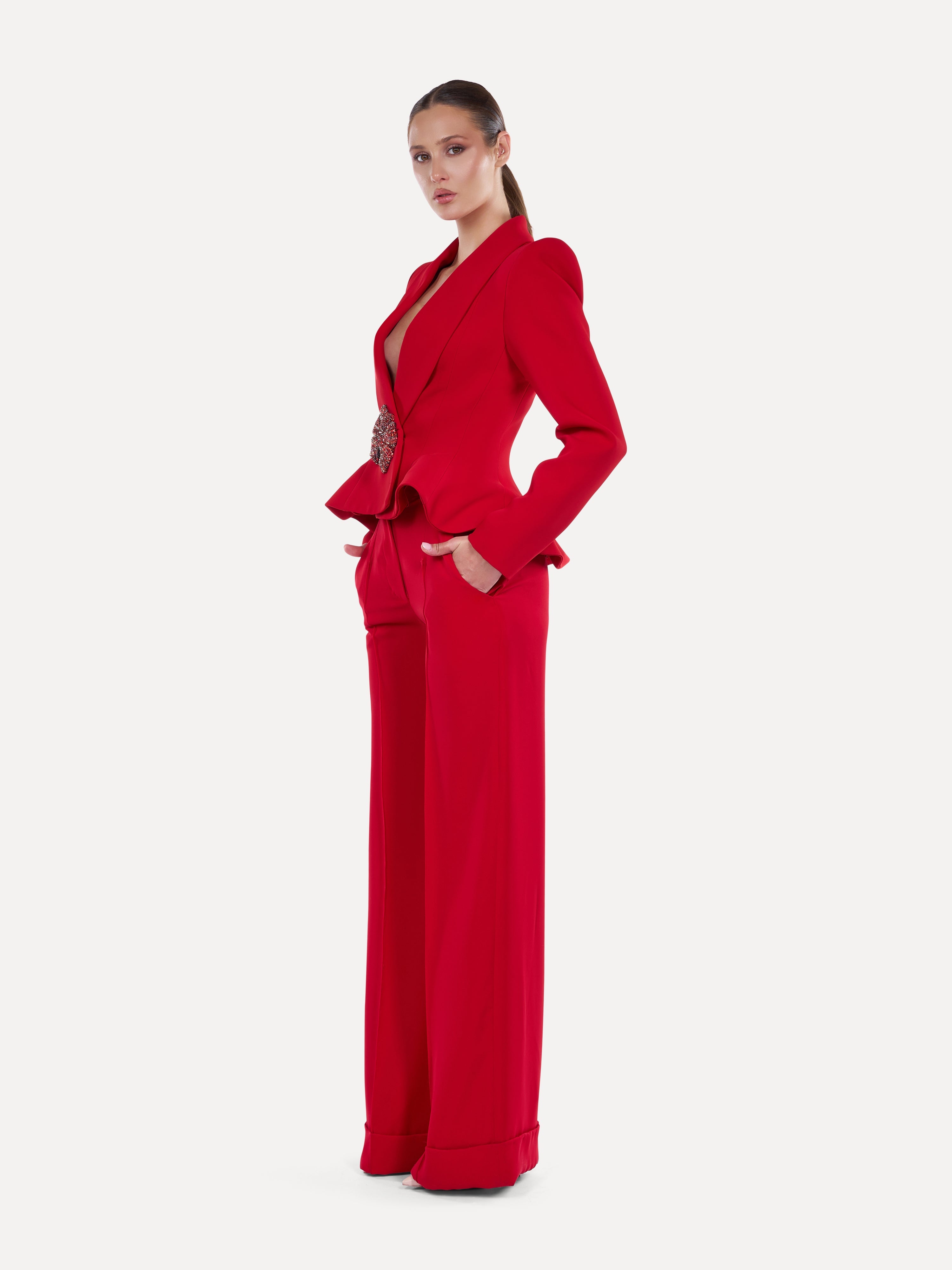 Costum elegant cu Pantaloni Lungi  Araftu Couture